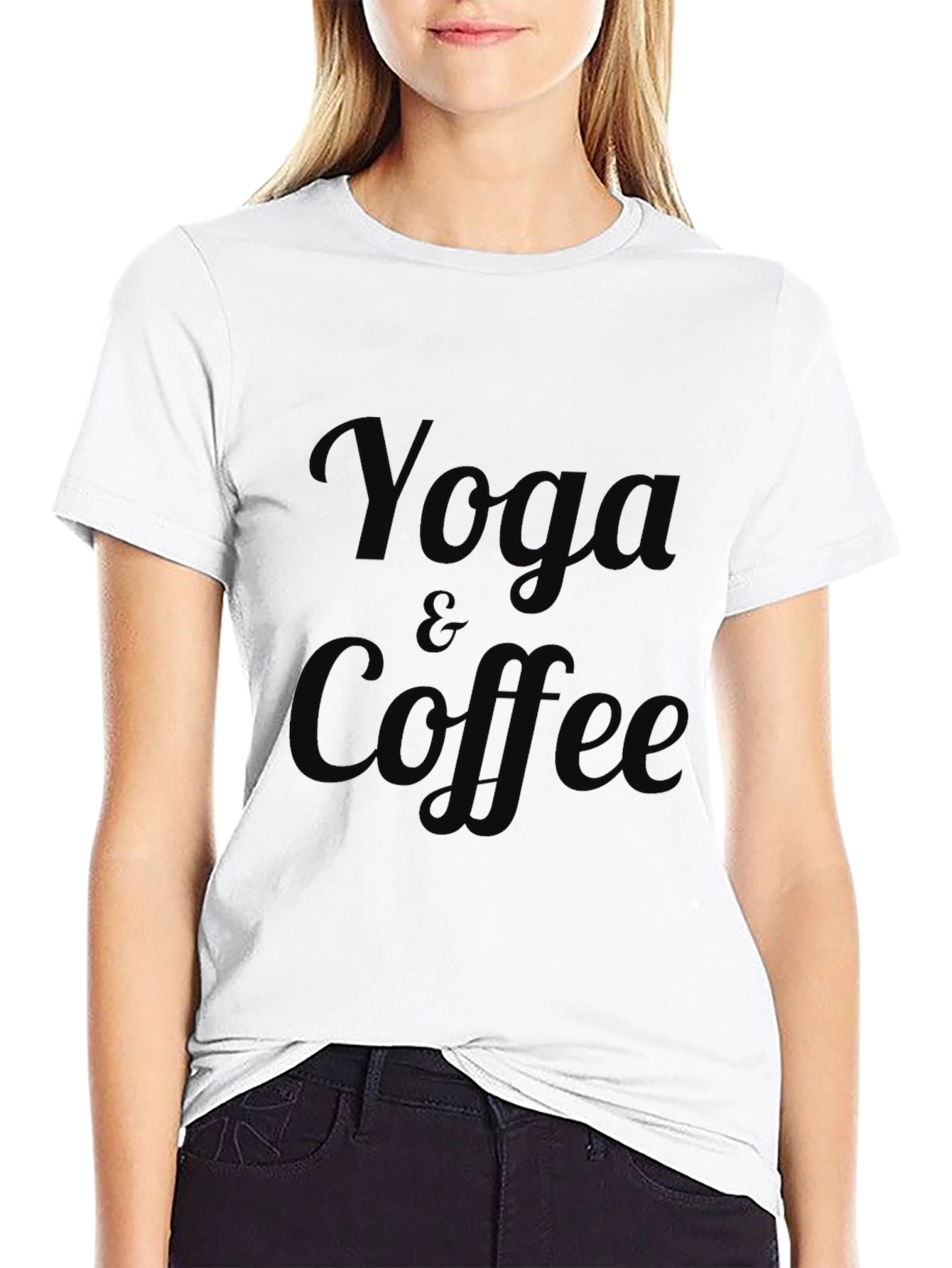 Yoga & Coffee Black T-Shirt