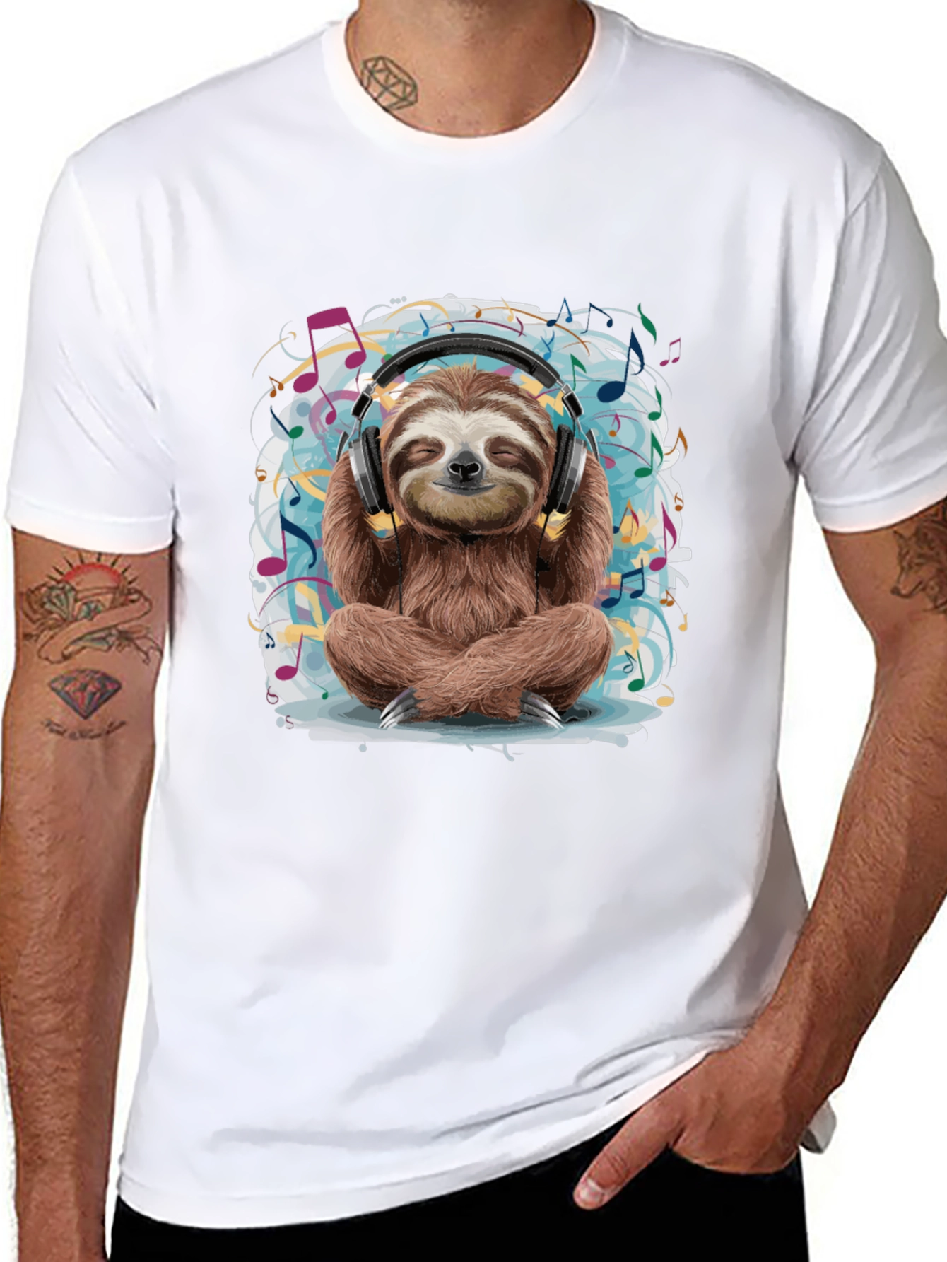 Zen Sloth Music Lover T-Shirt