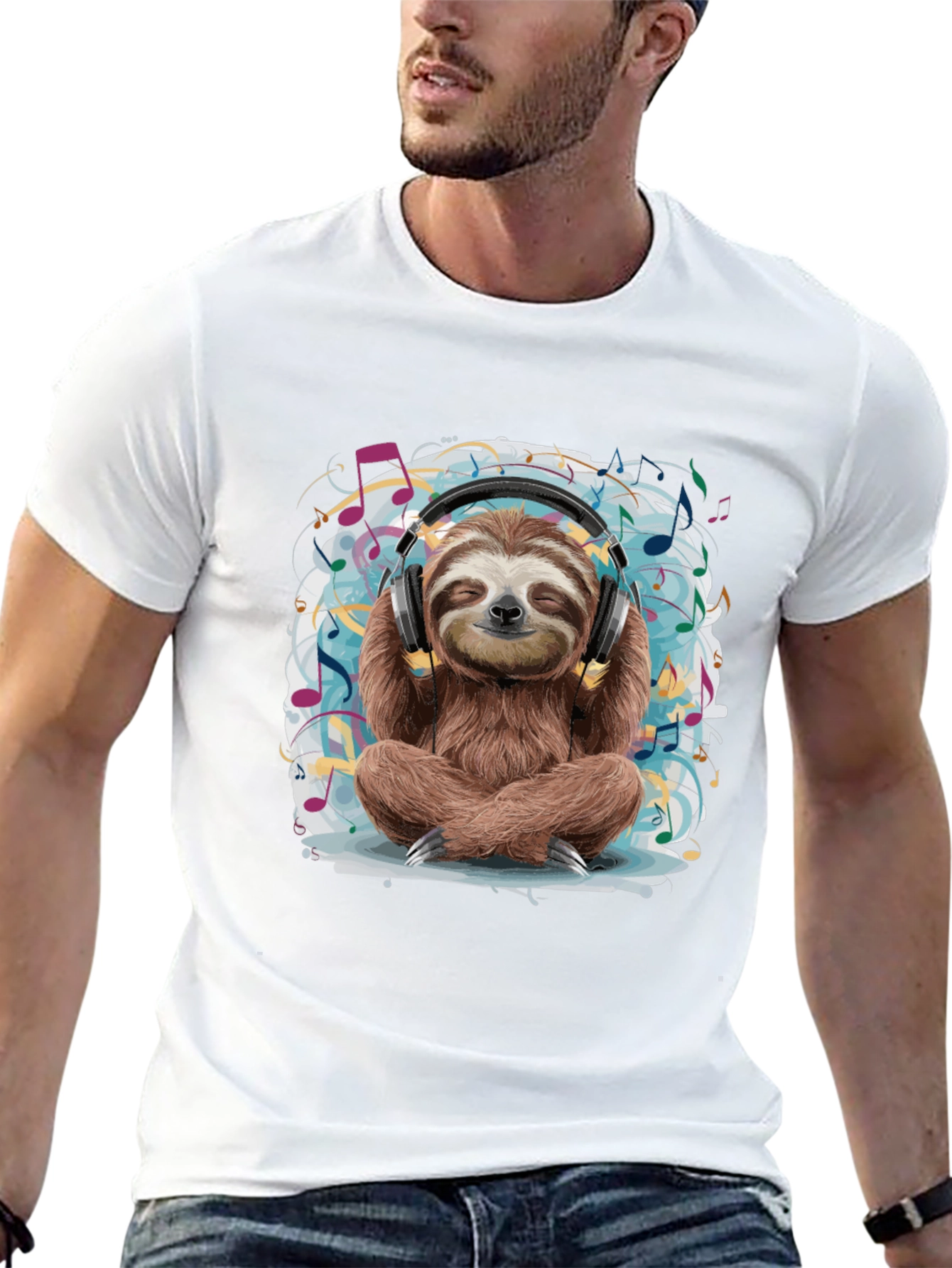 Zen Sloth Music Lover T-Shirt