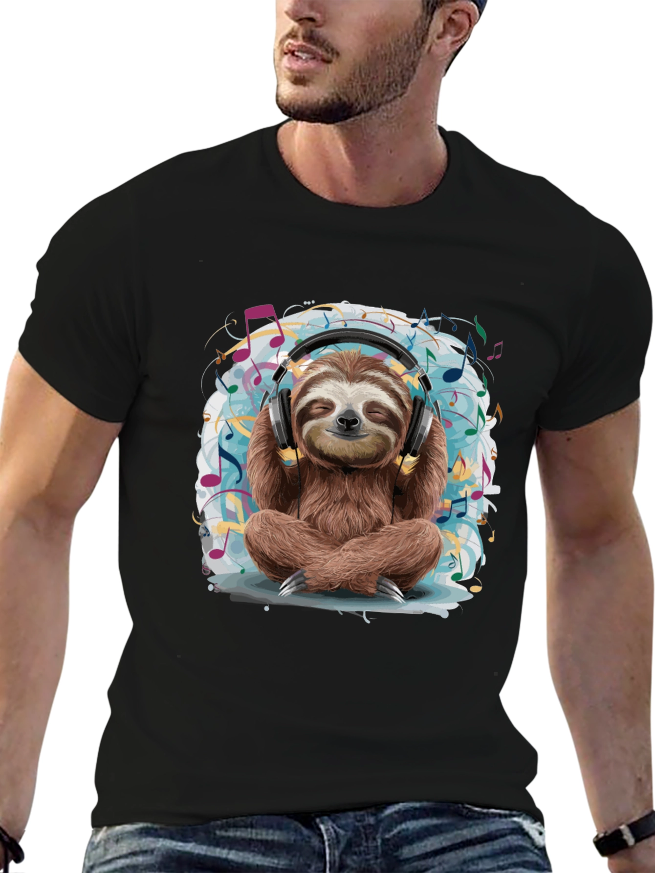 Zen Sloth Music Lover T-Shirt