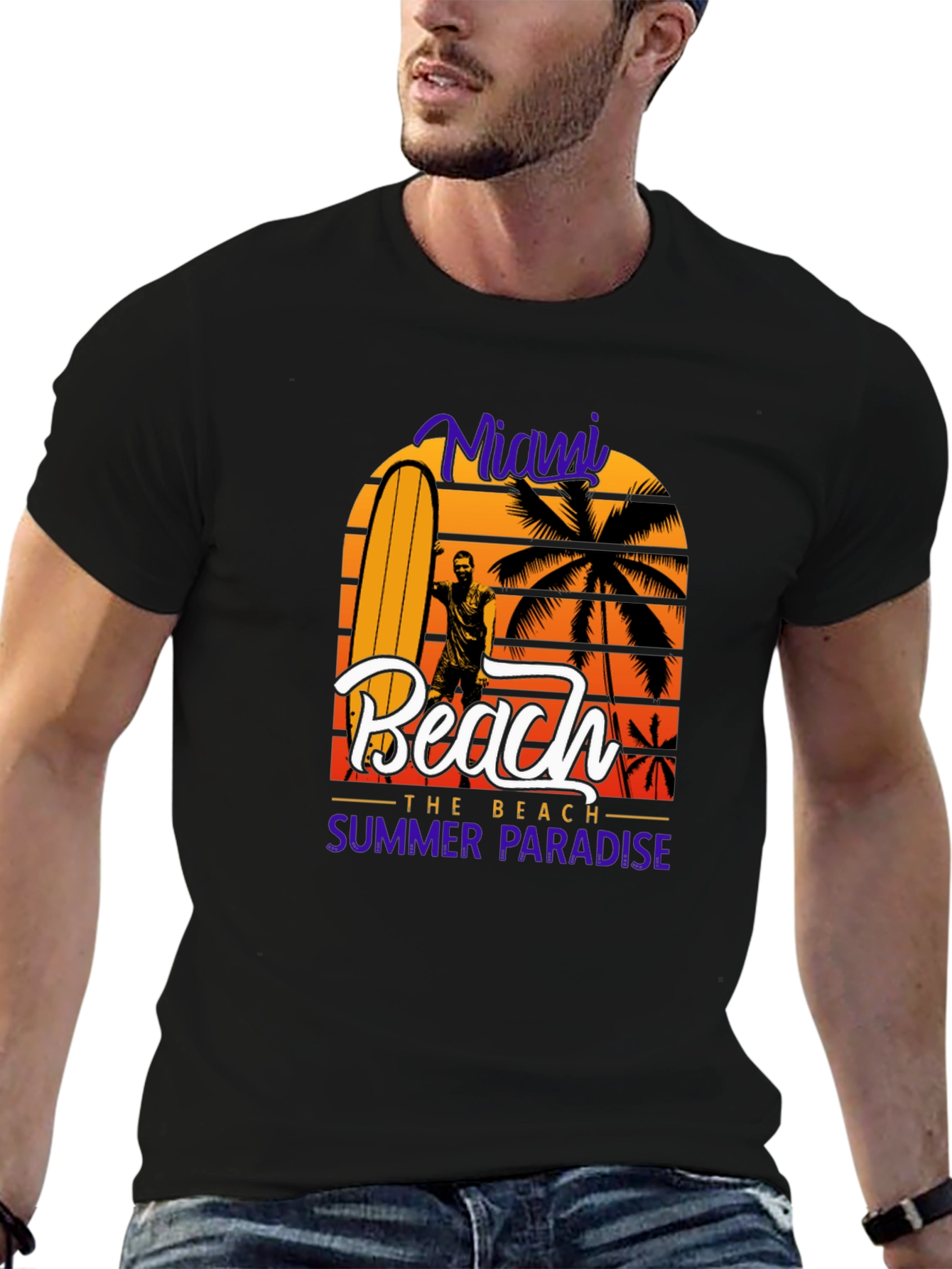 Miami Beach Summer Paradise Graphic T-Shirt
