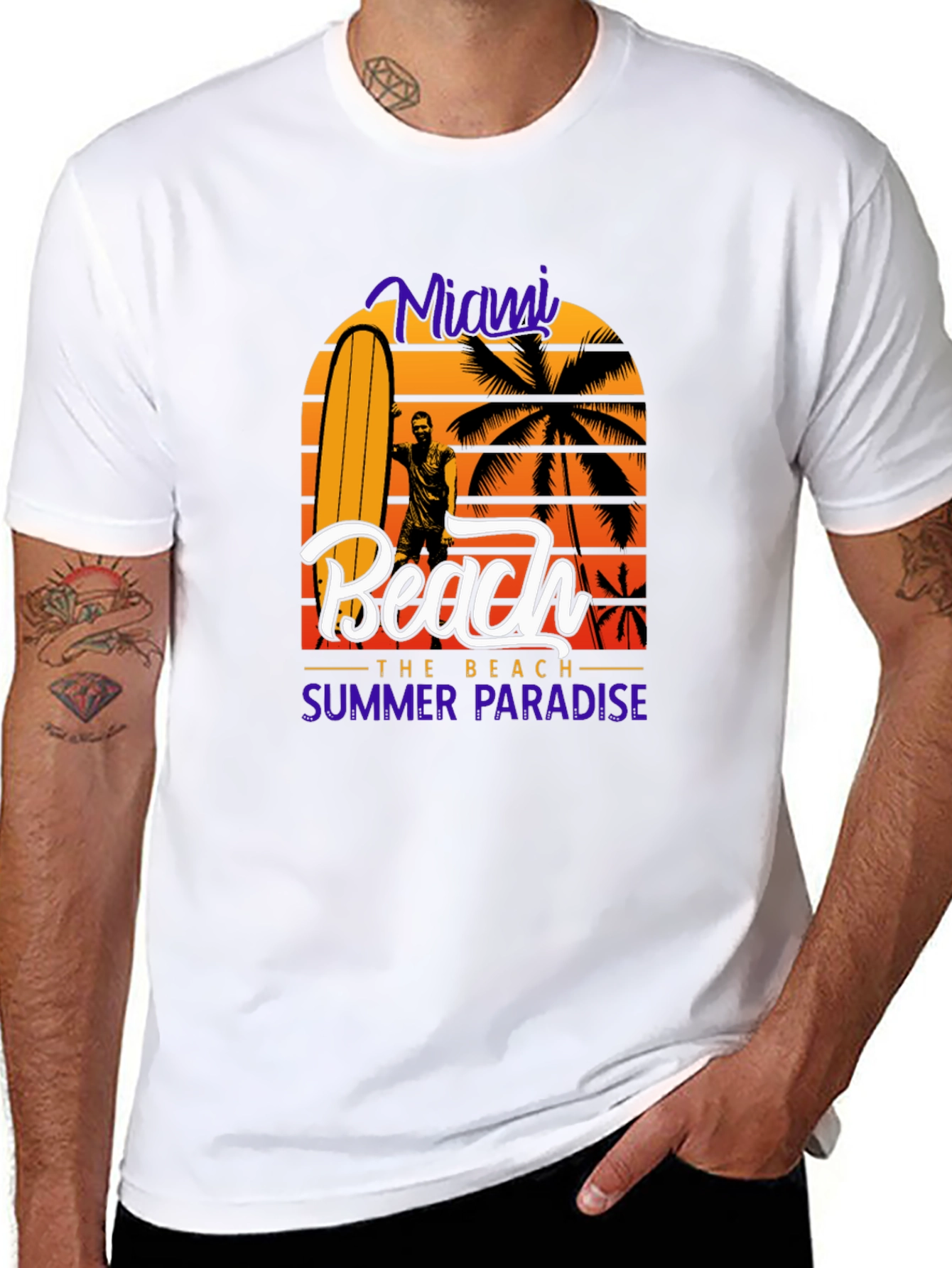 Miami Beach Summer Paradise Graphic T-Shirt