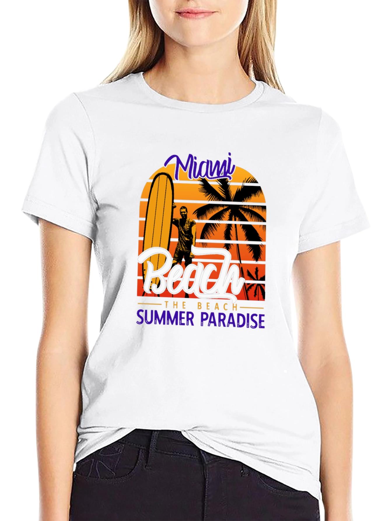 Miami Beach Summer Paradise Graphic T-Shirt