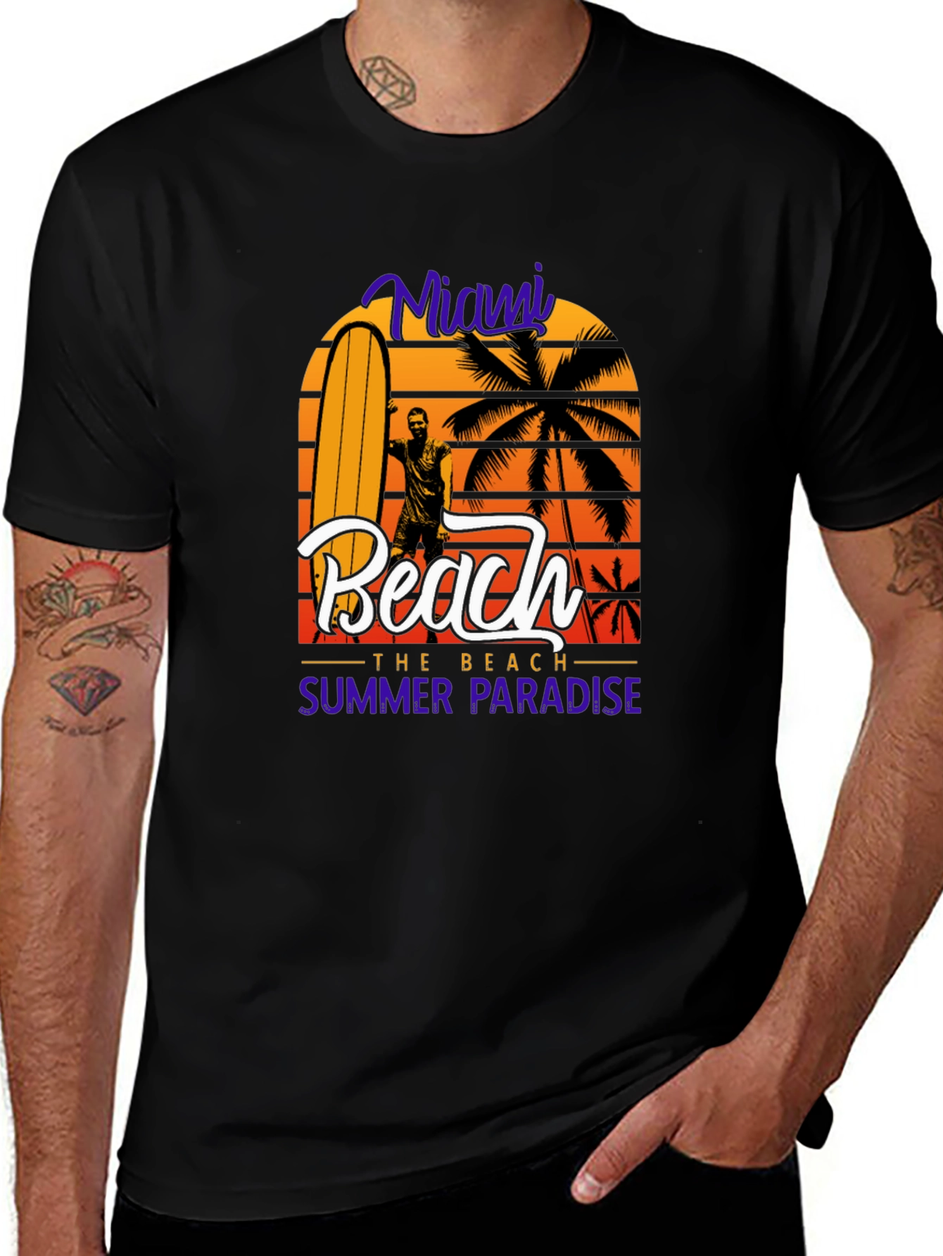 Miami Beach Summer Paradise Graphic T-Shirt
