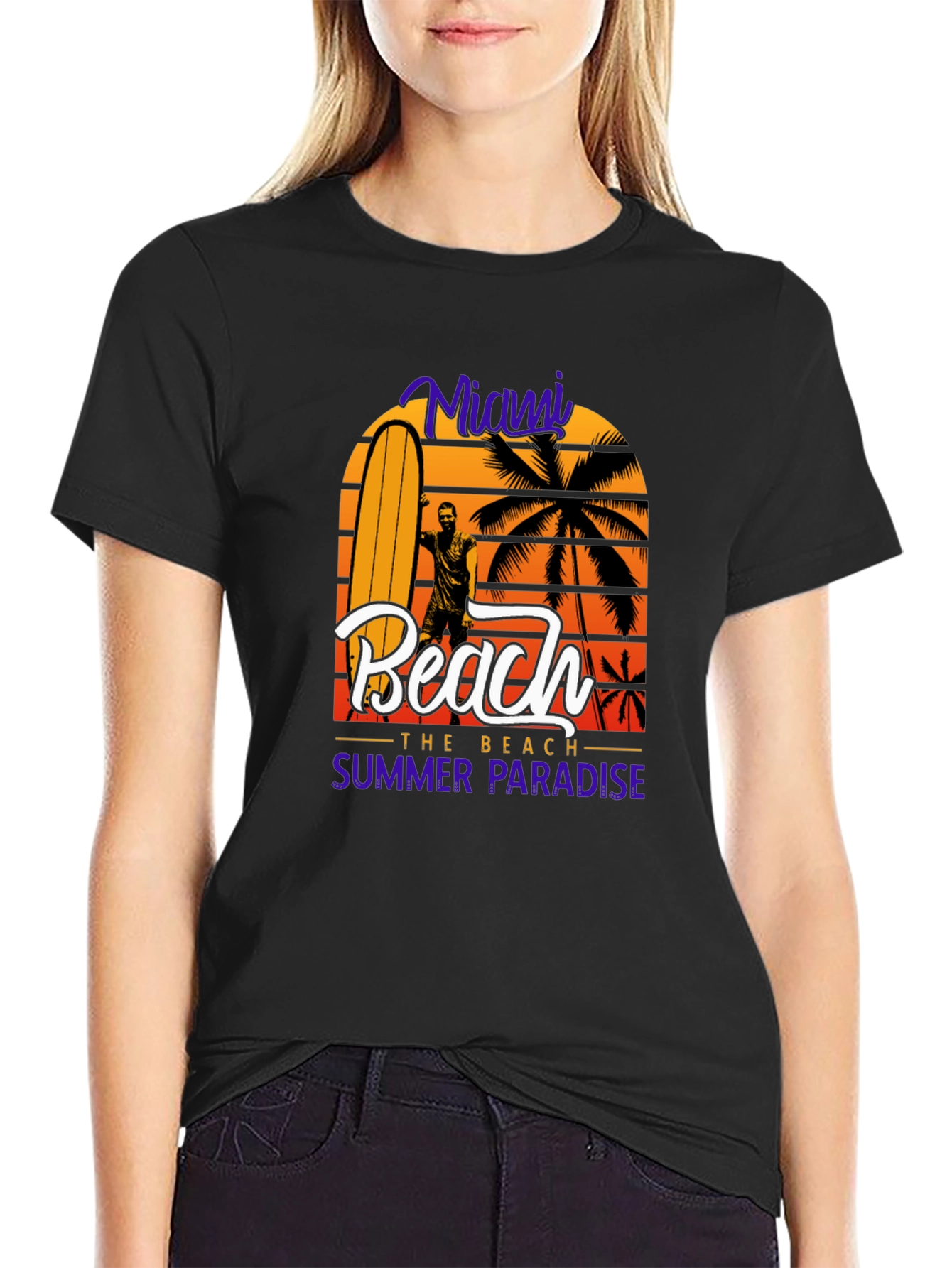 Miami Beach Summer Paradise Graphic T-Shirt