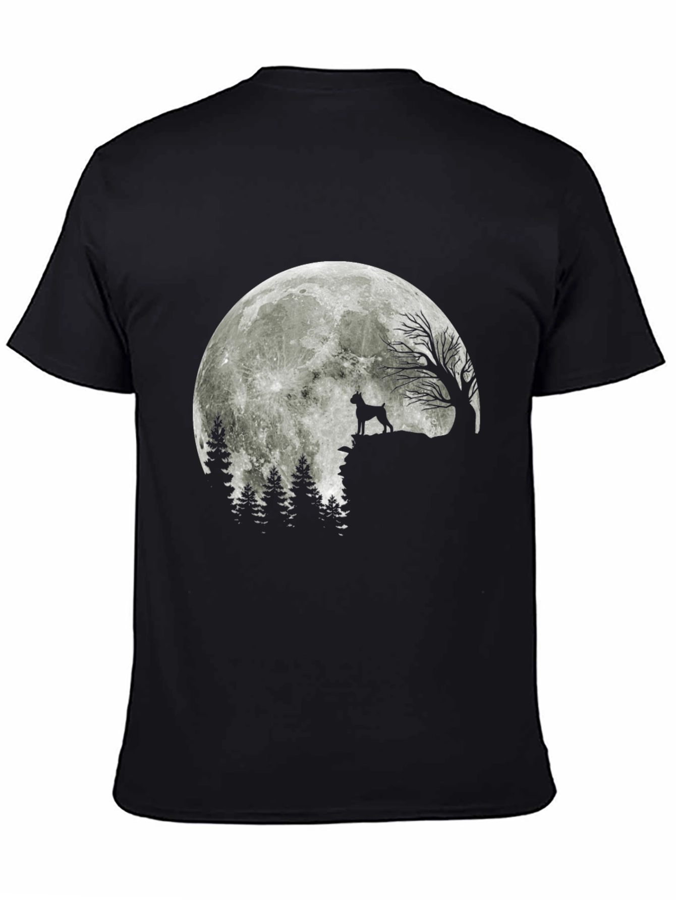Dog Howling at Moon Graphic T-Shirt