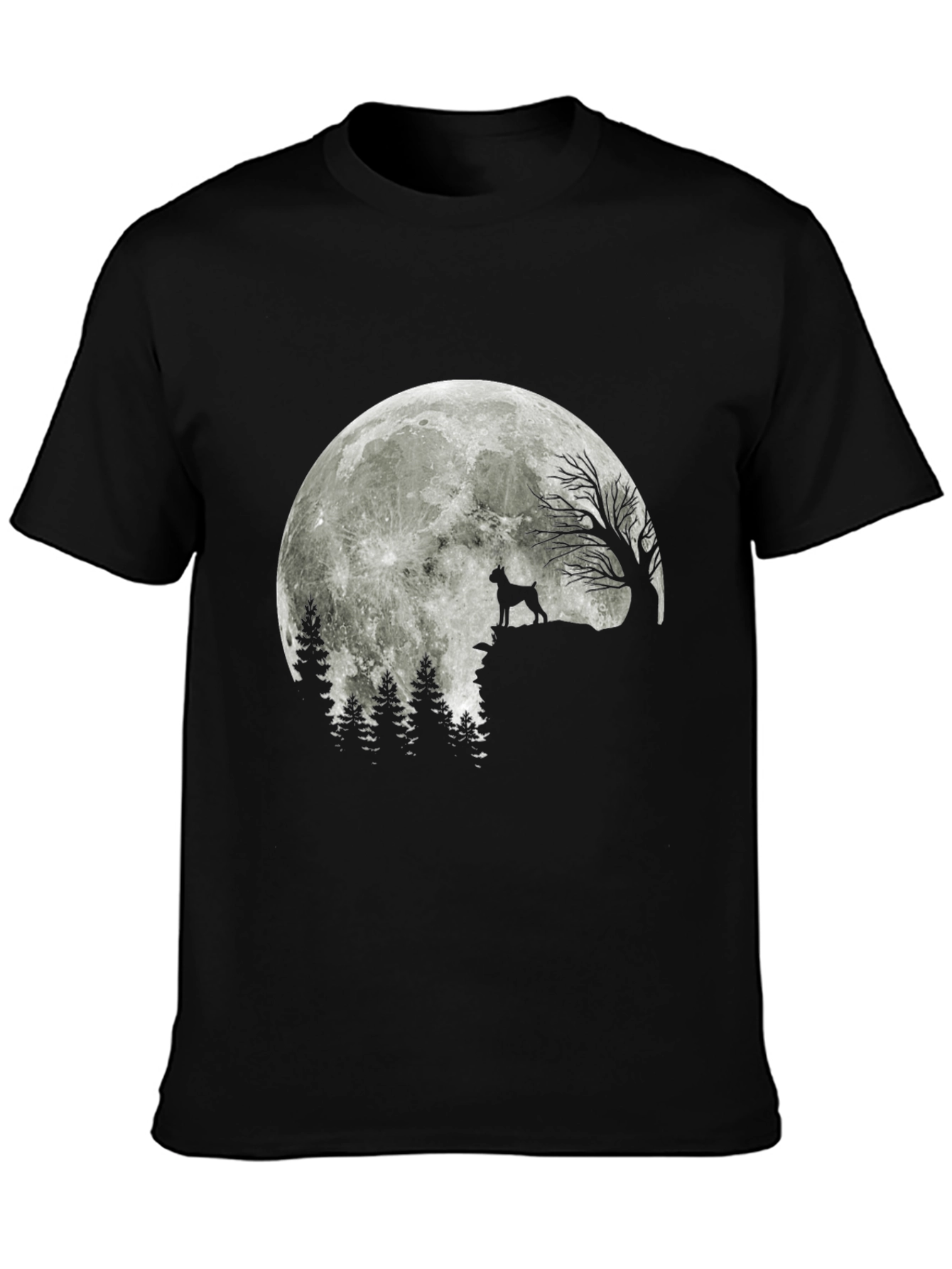 Dog Howling at Moon Graphic T-Shirt