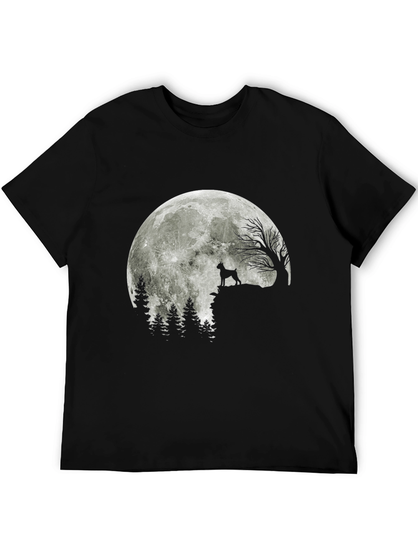 Dog Howling at Moon Graphic T-Shirt