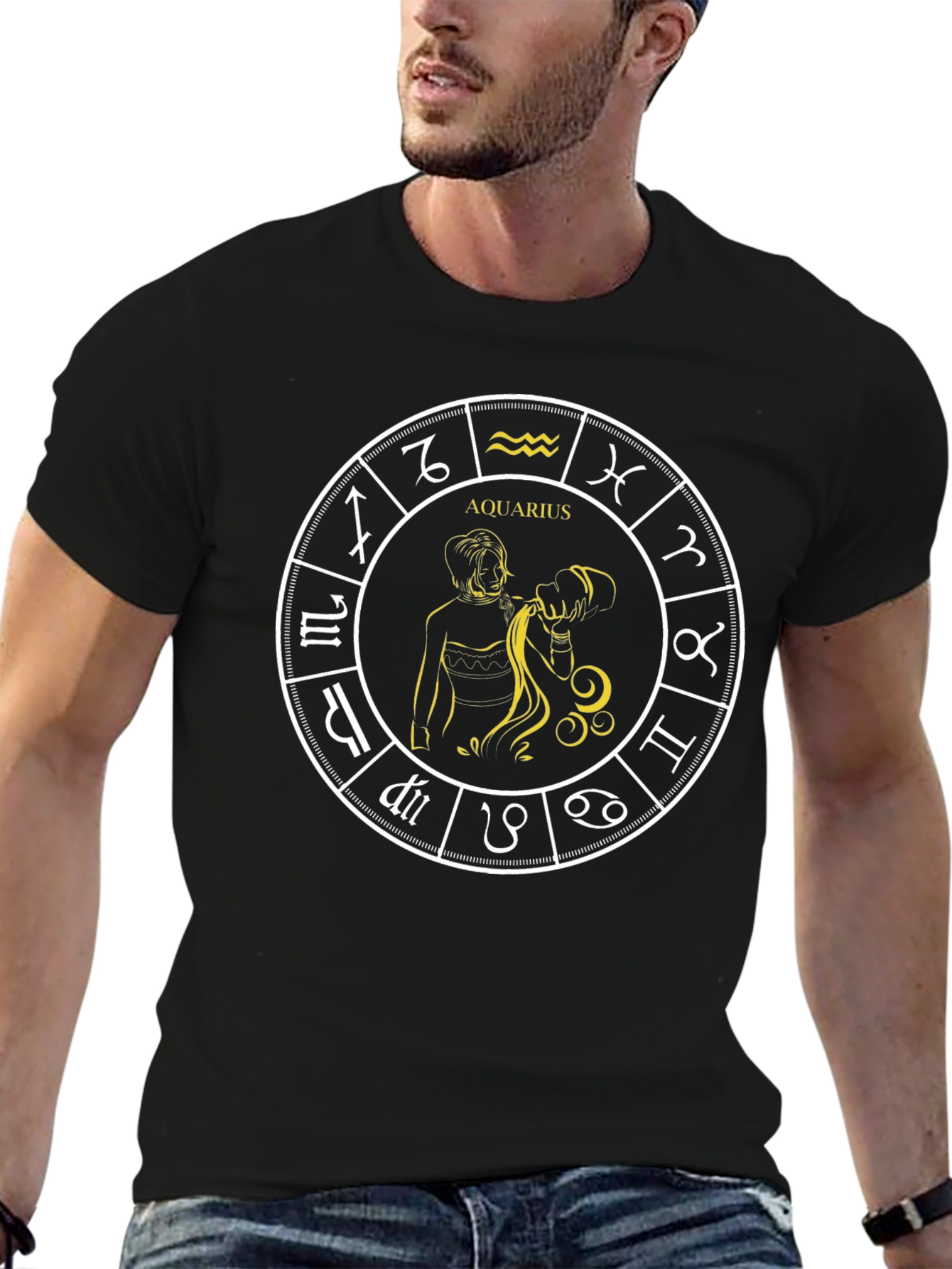 Aquarius Zodiac Sign Graphic T-Shirt