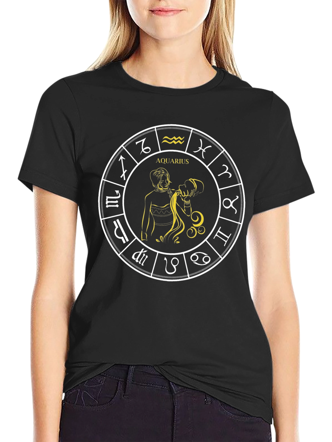 Aquarius Zodiac Sign Graphic T-Shirt
