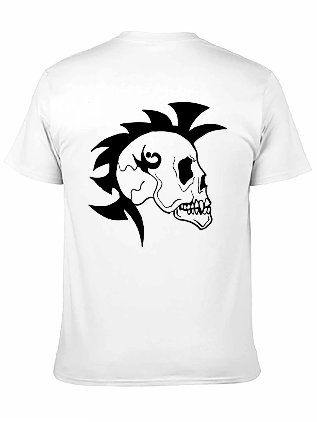 Skull Mohawk Graphic Tee - Black T-Shirt
