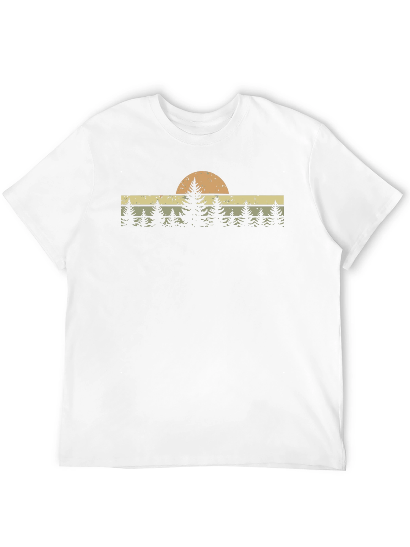 Retro Forest Sunset Graphic Tee - Black