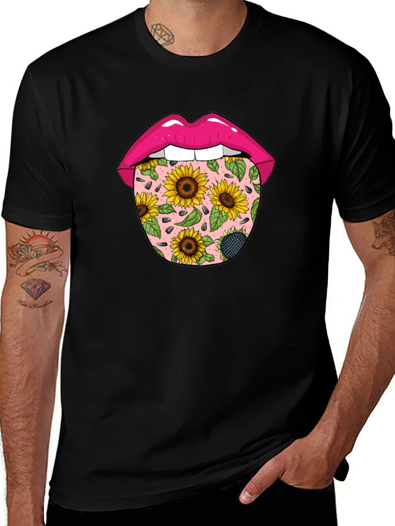 Sunflower Tongue Graphic Print T-Shirt