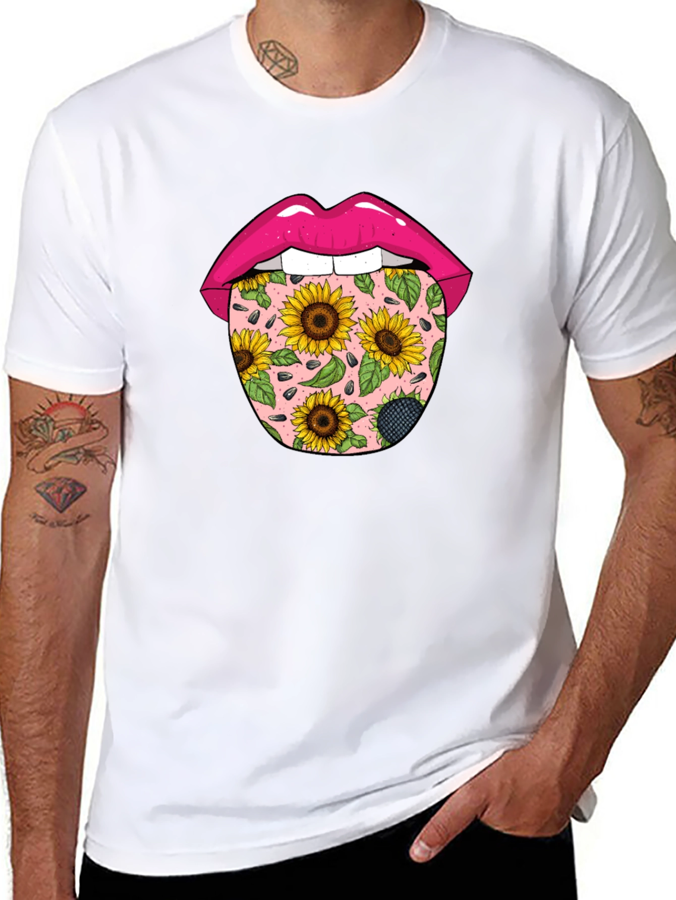 Sunflower Tongue Graphic Print T-Shirt