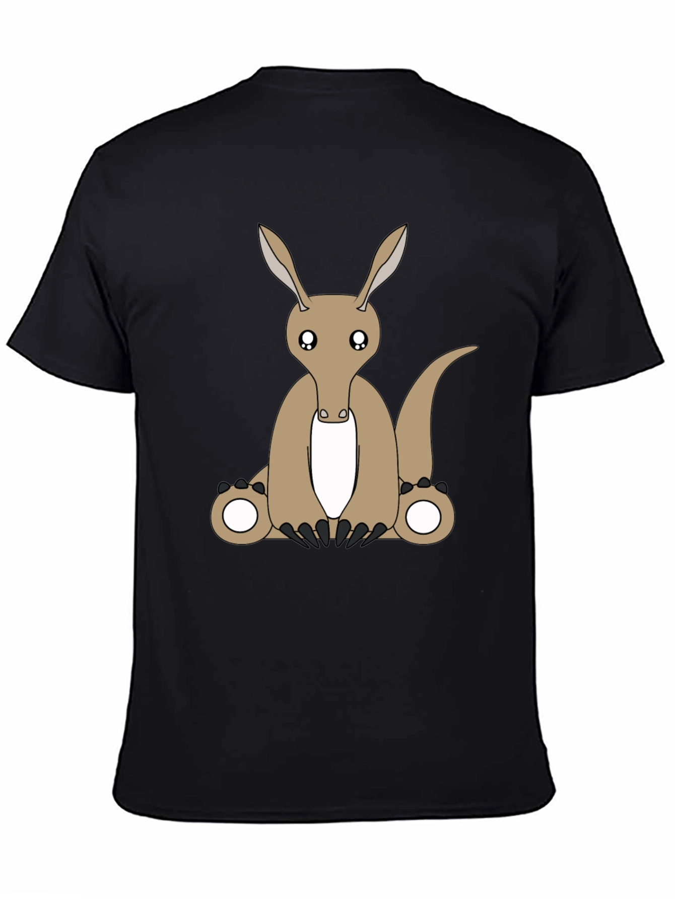 Cute Aardvark Cartoon Black T-Shirt