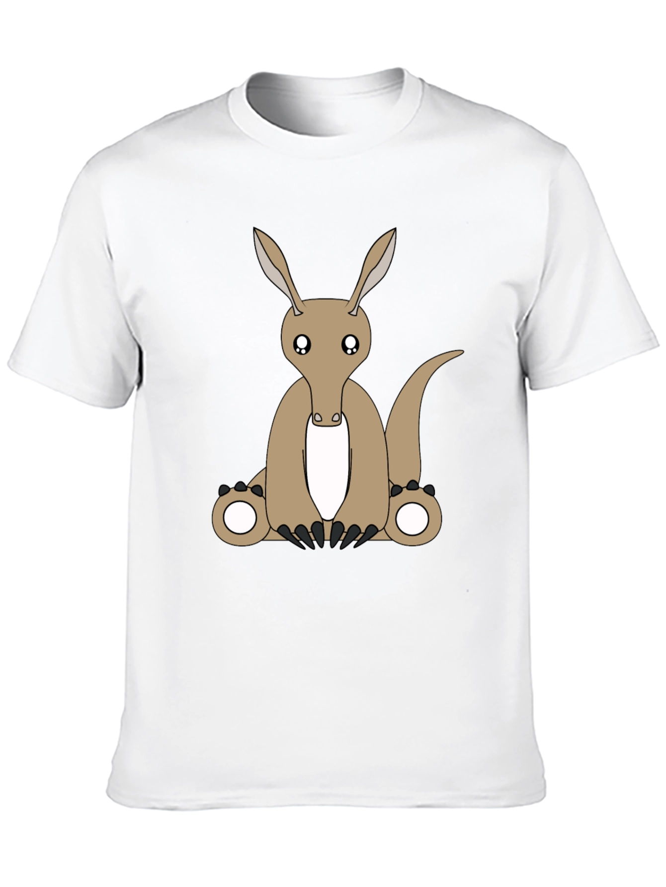 Cute Aardvark Cartoon Black T-Shirt