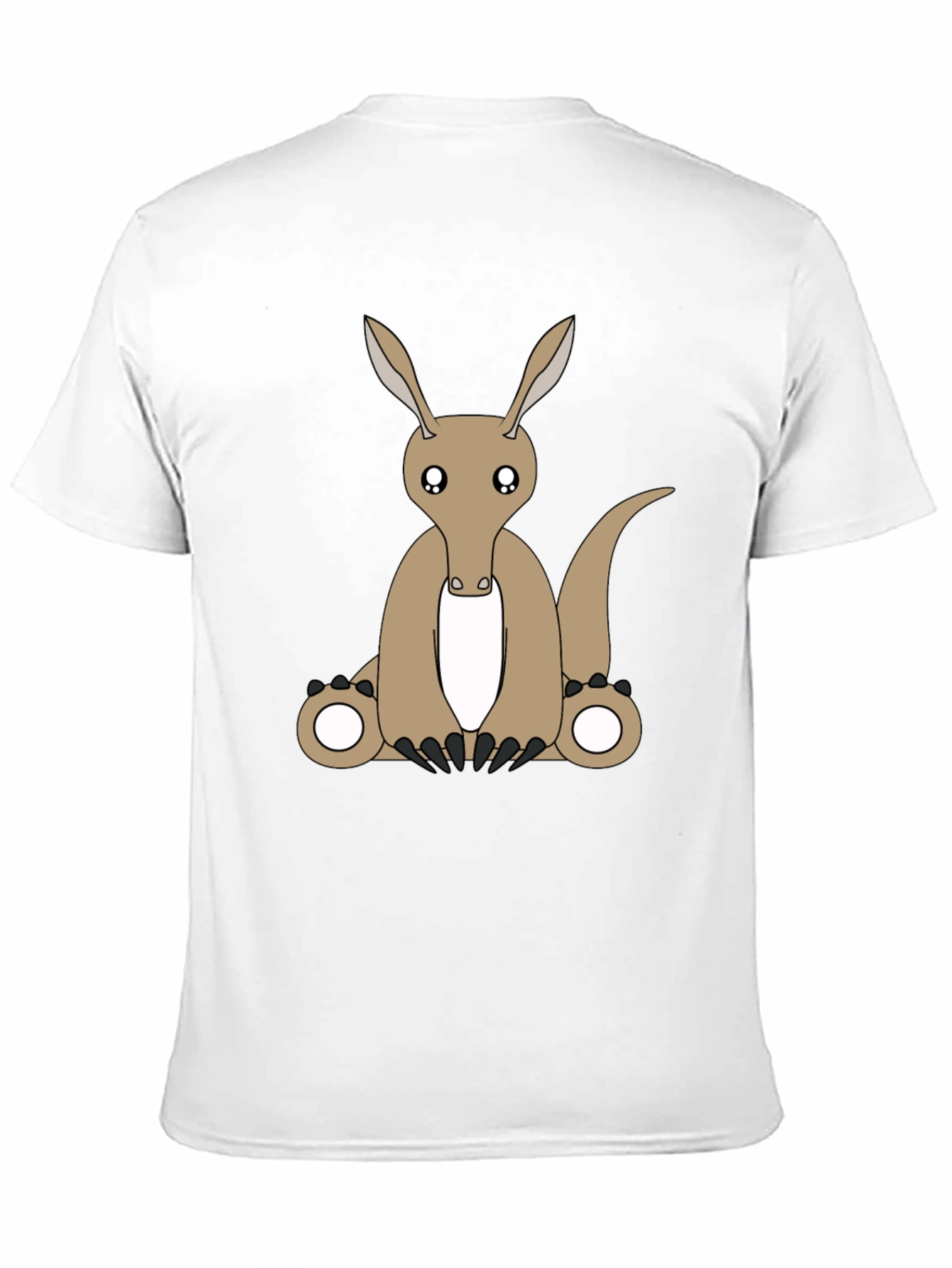 Cute Aardvark Cartoon Black T-Shirt