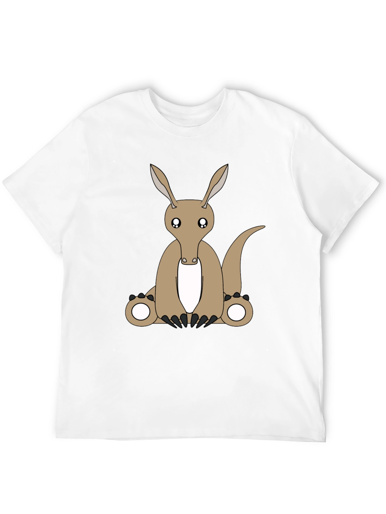Cute Aardvark Cartoon Black T-Shirt