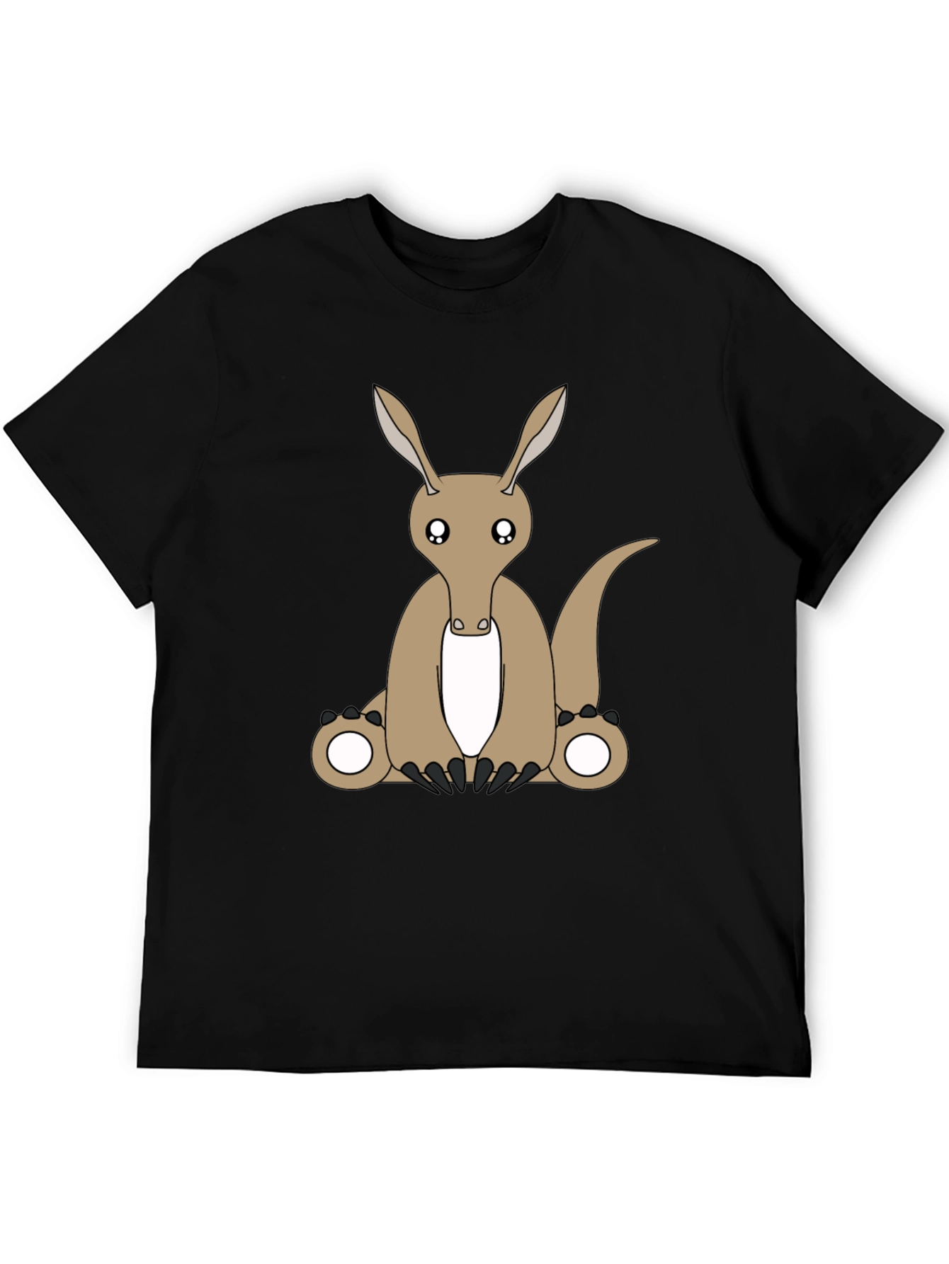 Cute Aardvark Cartoon Black T-Shirt