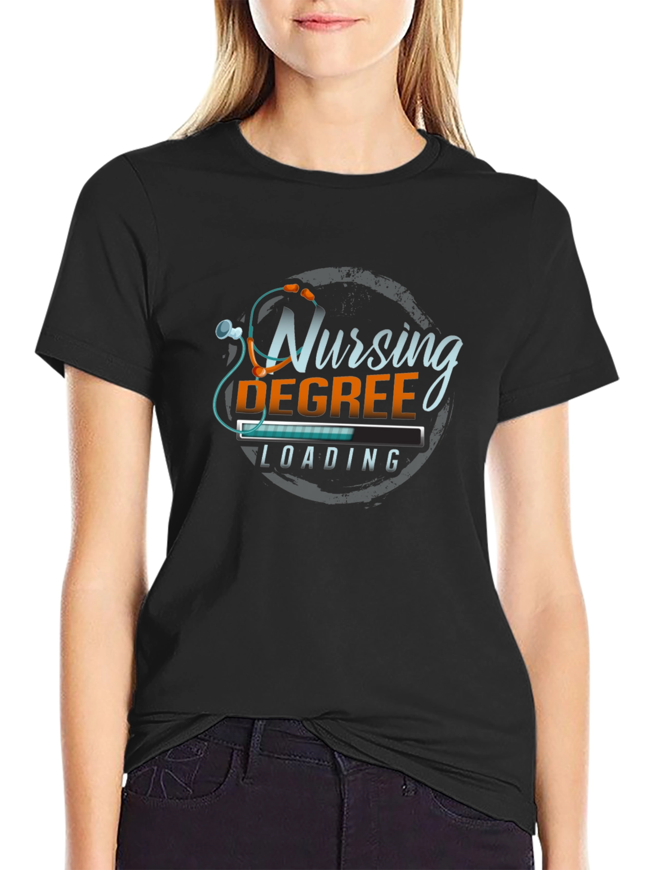Nursing Degree Loading T-Shirt - Black