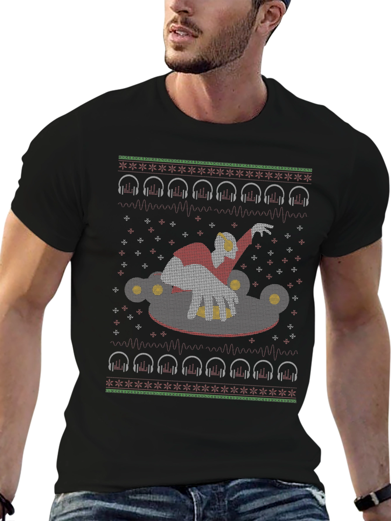 DJ Santa Ugly Christmas T-Shirt