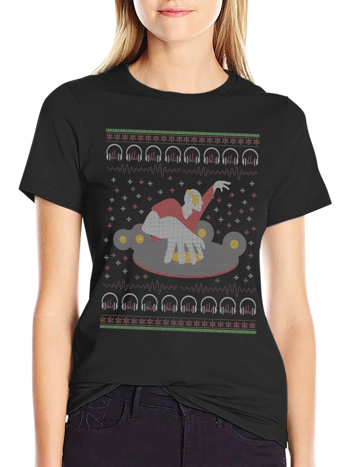 DJ Santa Ugly Christmas T-Shirt