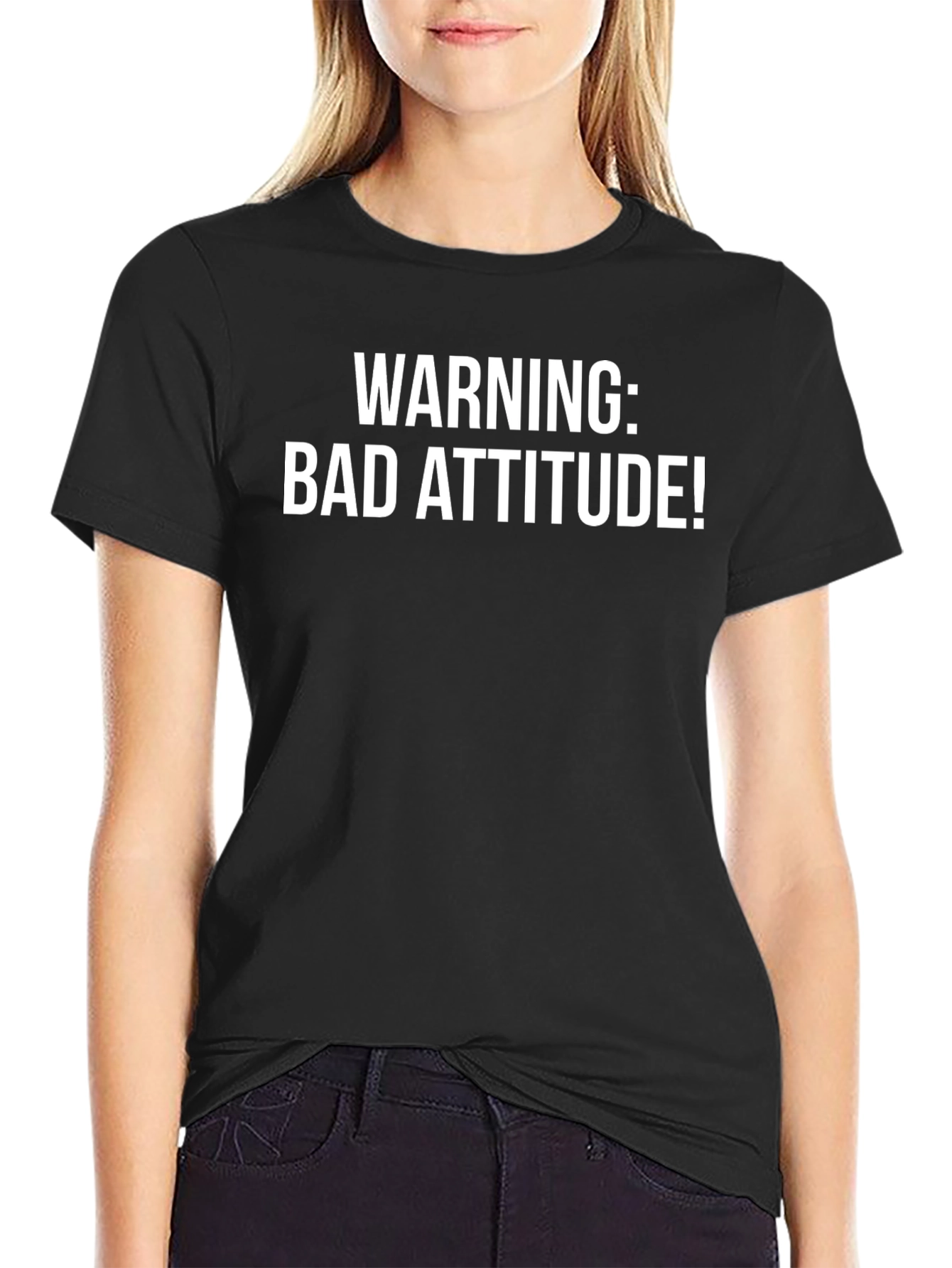 Warning Bad Attitude T-Shirt Funny Graphic Tee