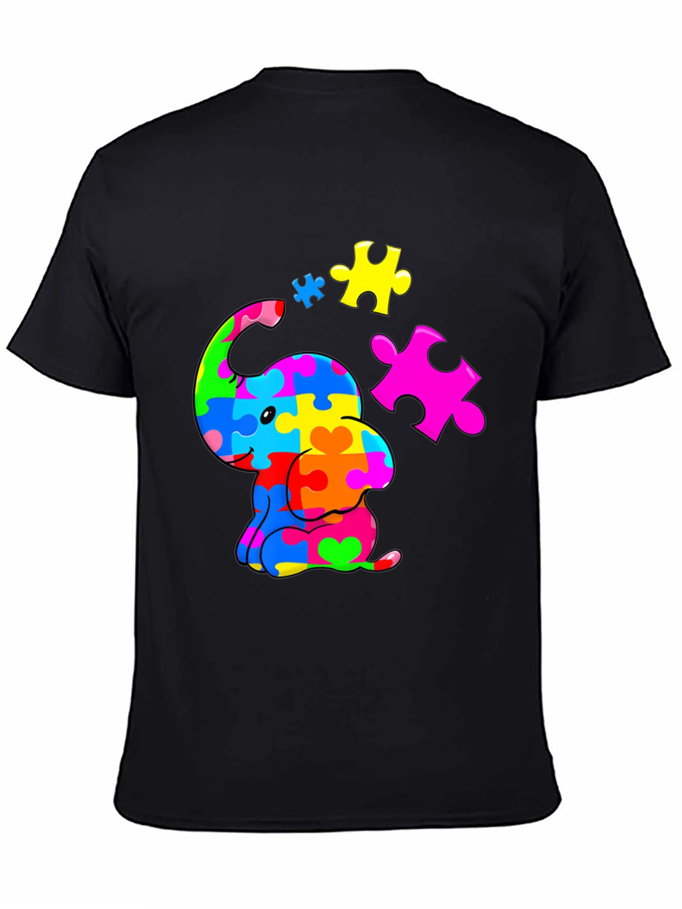 Autism Awareness Puzzle Elephant Graphic Tee