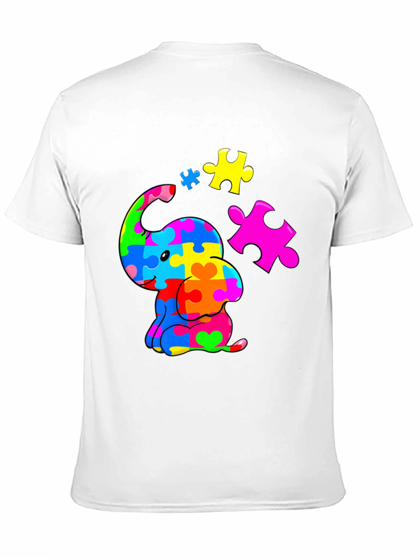 Autism Awareness Puzzle Elephant Graphic Tee