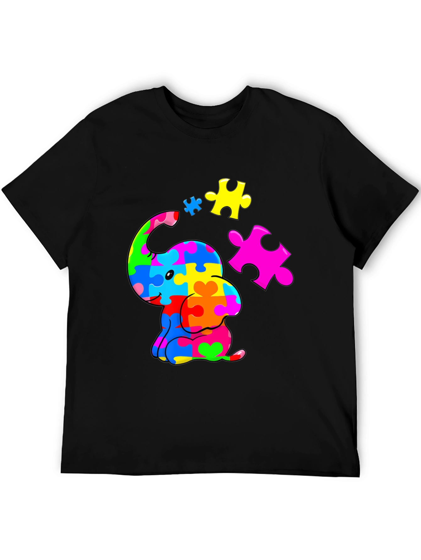 Autism Awareness Puzzle Elephant Graphic Tee
