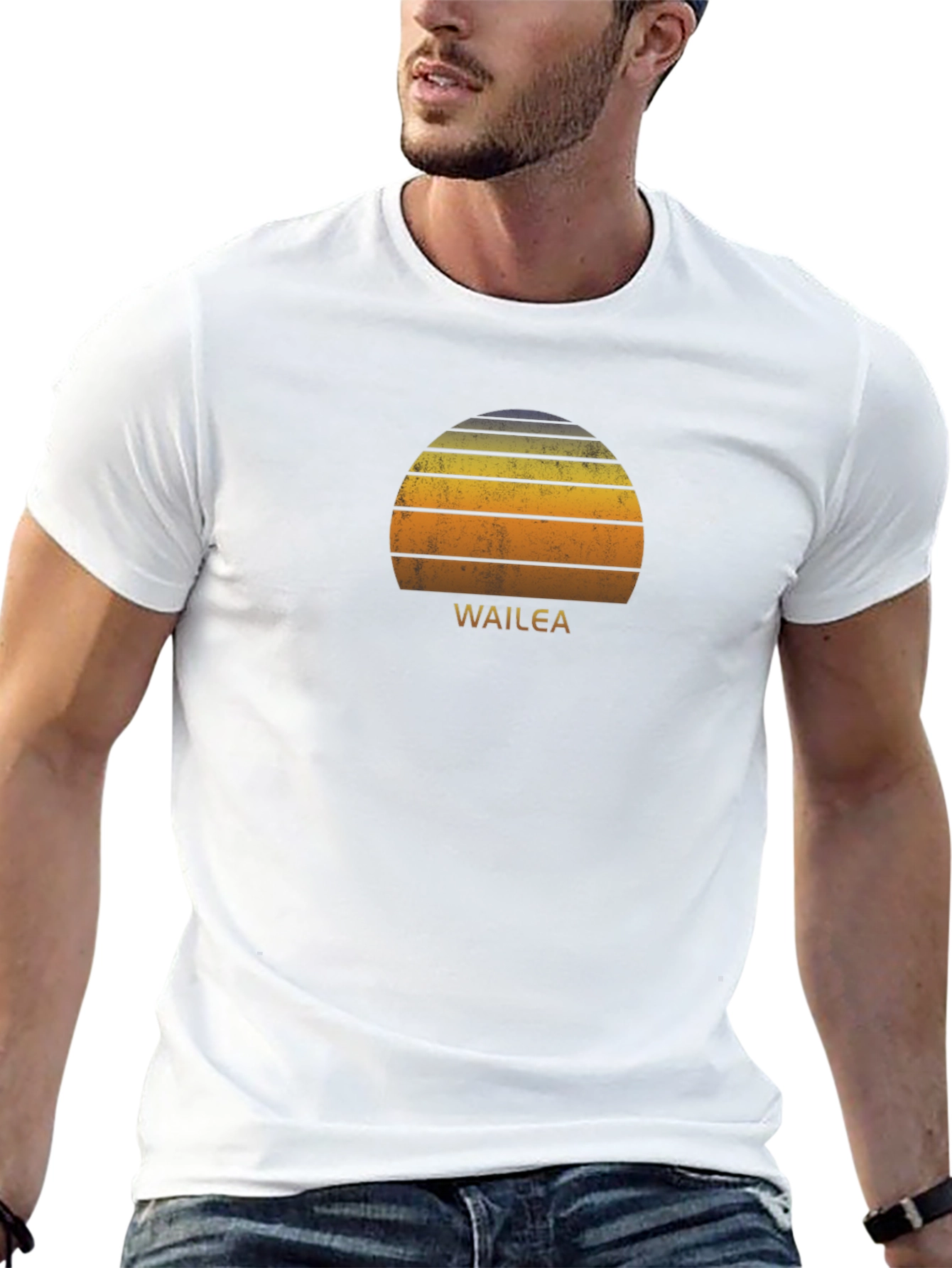 Wailea Sunset Graphic T-Shirt - Retro Design