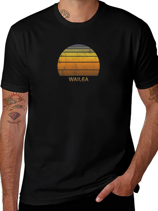 Wailea Sunset Graphic T-Shirt - Retro Design