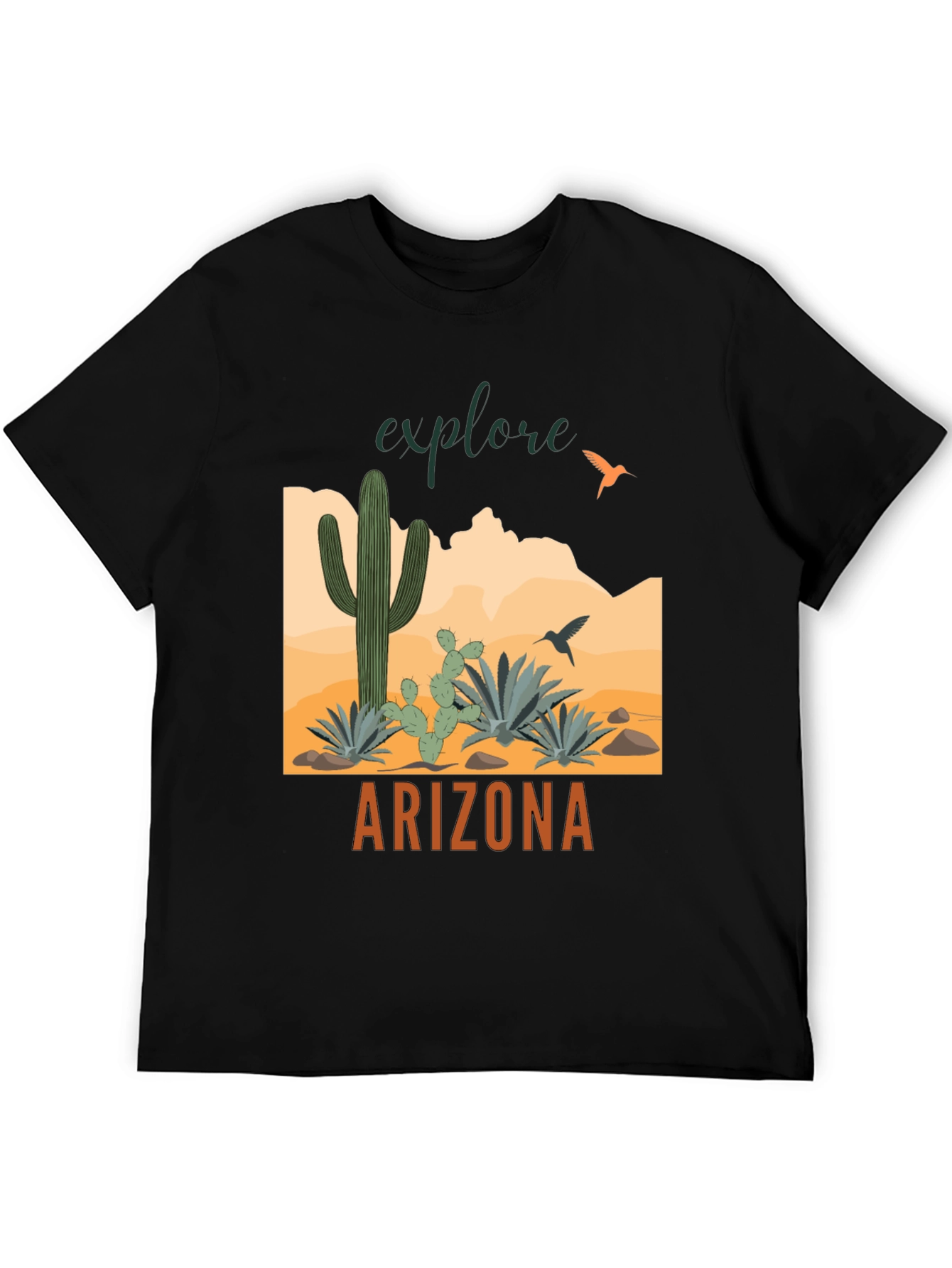 Explore Arizona Black Graphic T-Shirt