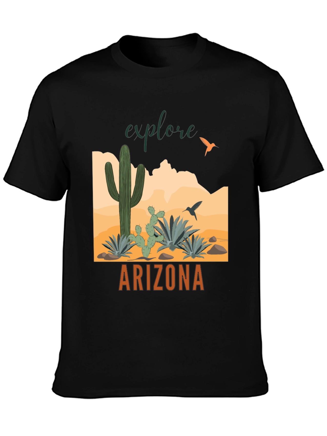 Explore Arizona Black Graphic T-Shirt