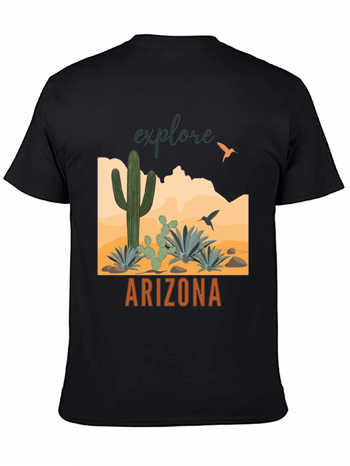 Explore Arizona Black Graphic T-Shirt