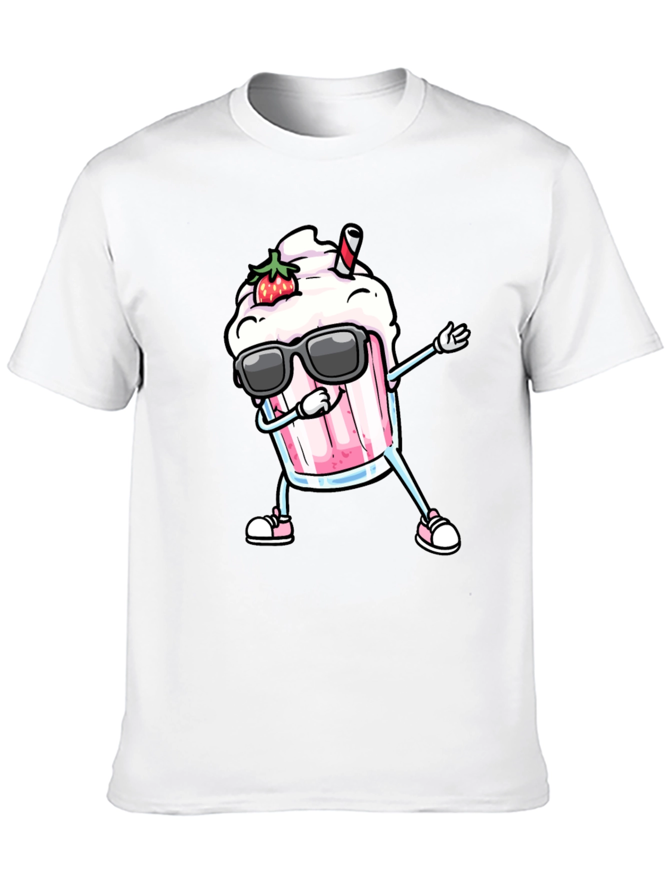 Cool Strawberry Milkshake Dabbing Graphic Tee