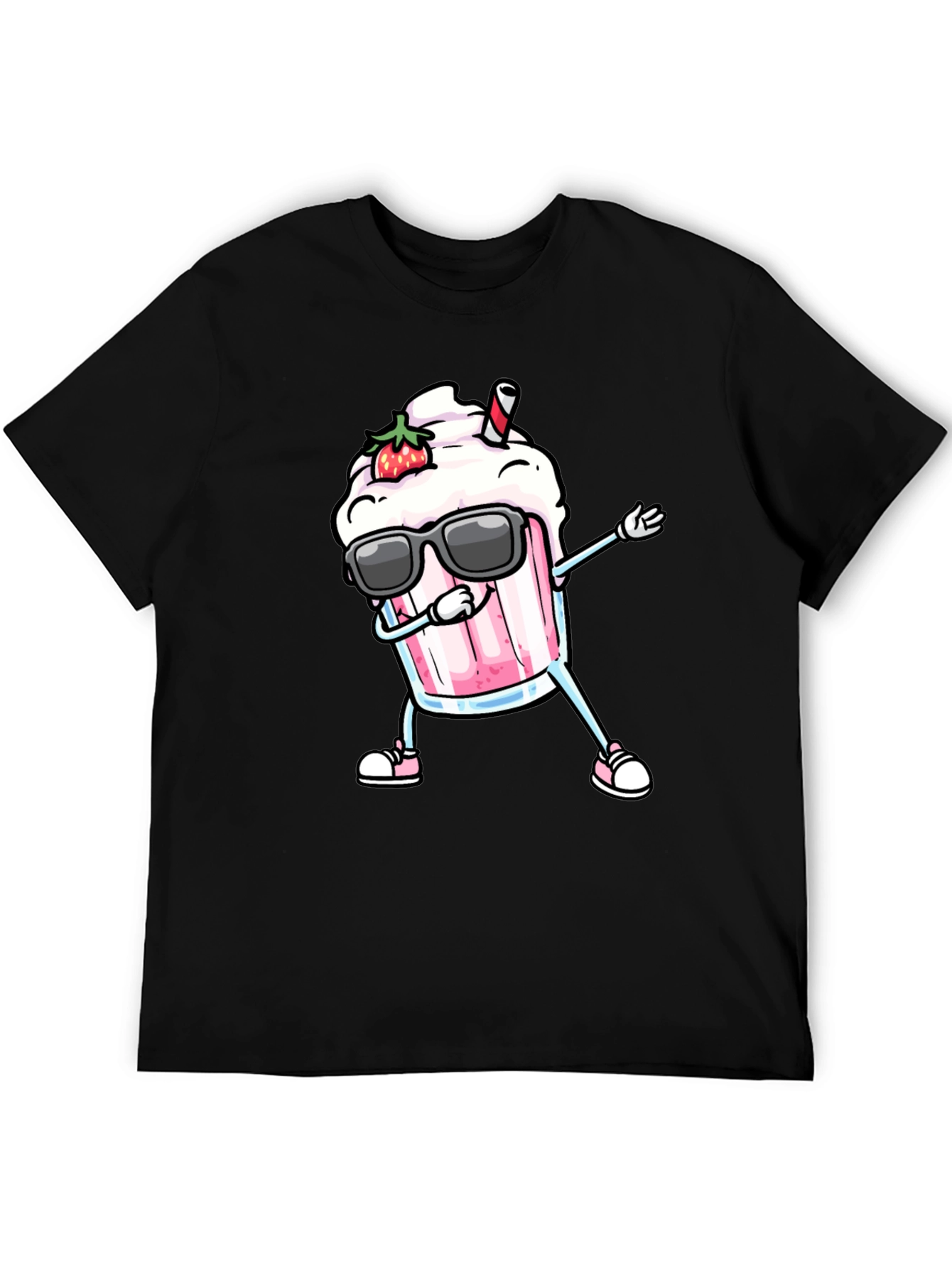 Cool Strawberry Milkshake Dabbing Graphic Tee
