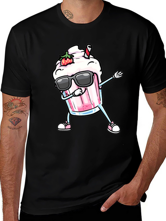 Cool Strawberry Milkshake Dabbing Graphic Tee
