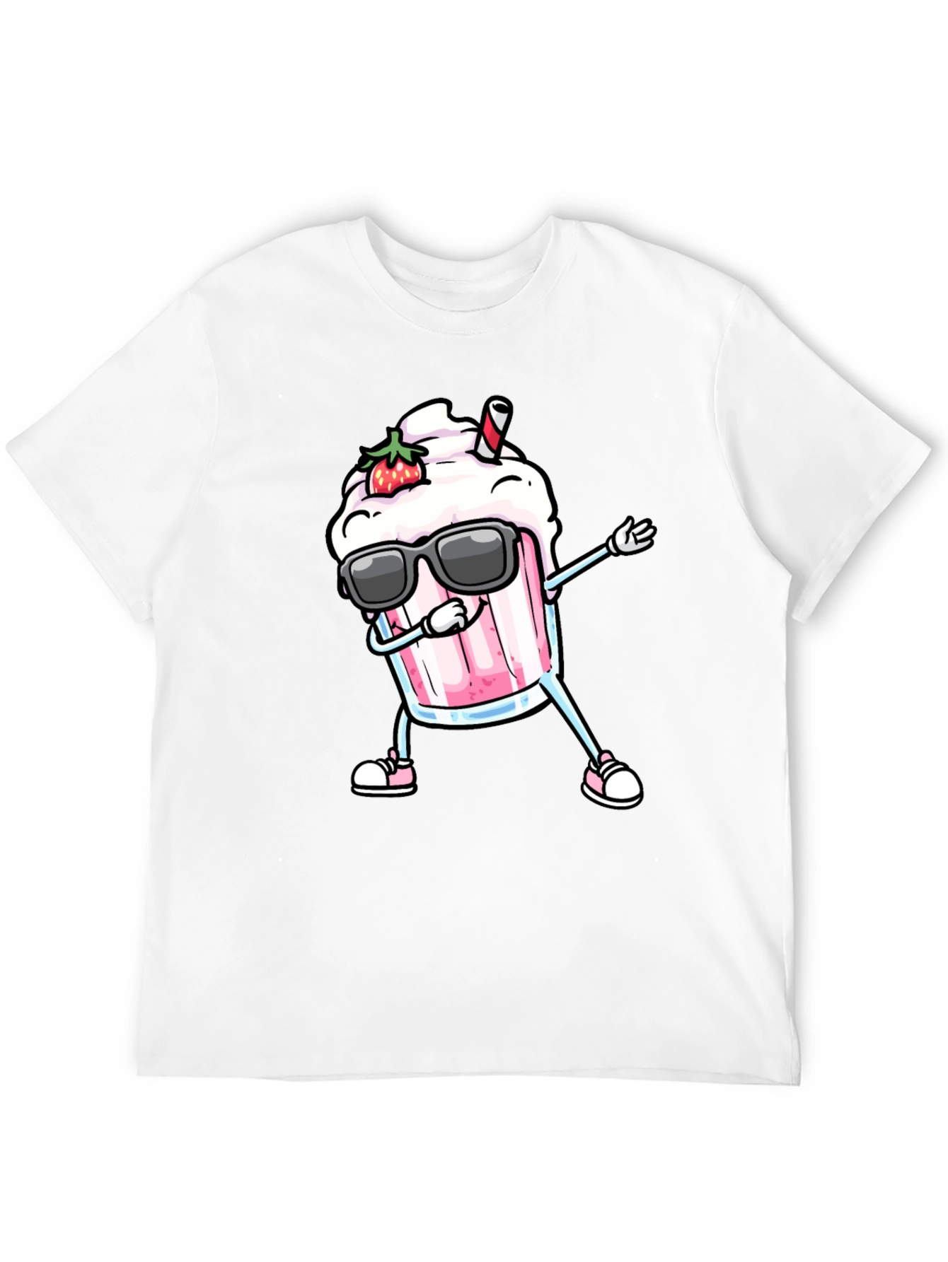 Cool Strawberry Milkshake Dabbing Graphic Tee