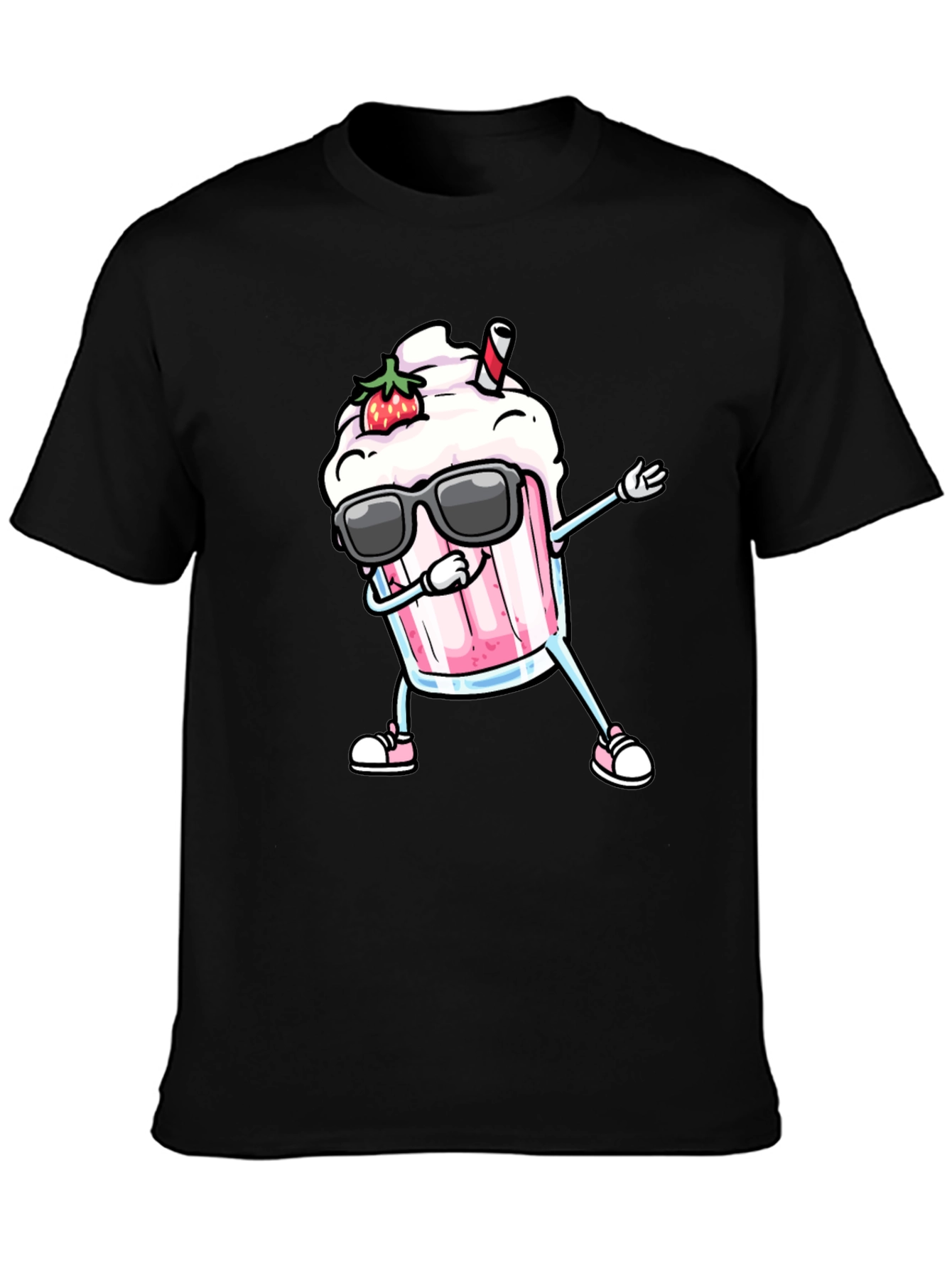 Cool Strawberry Milkshake Dabbing Graphic Tee