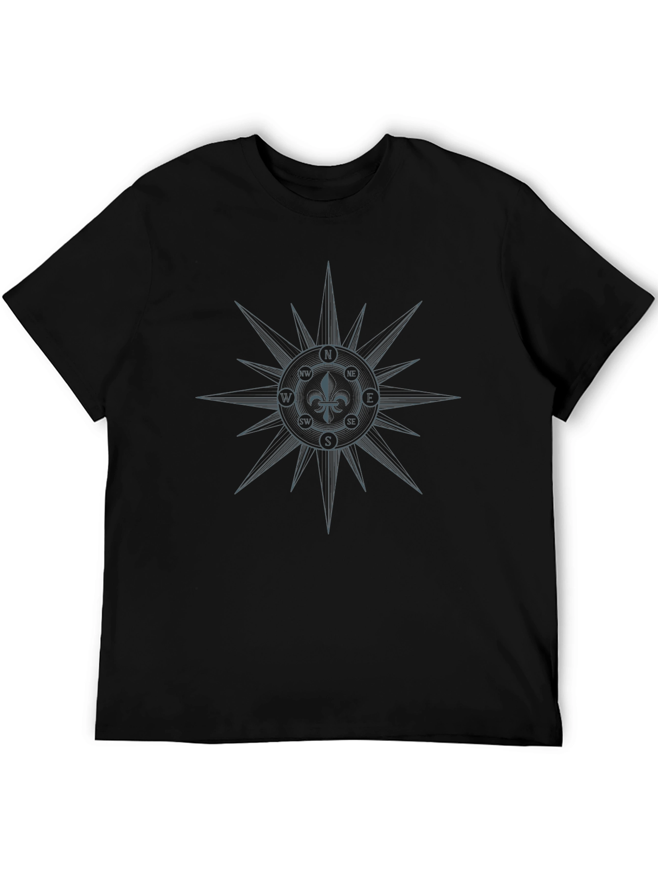 Compass Fleur-de-lis Graphic Black Tee