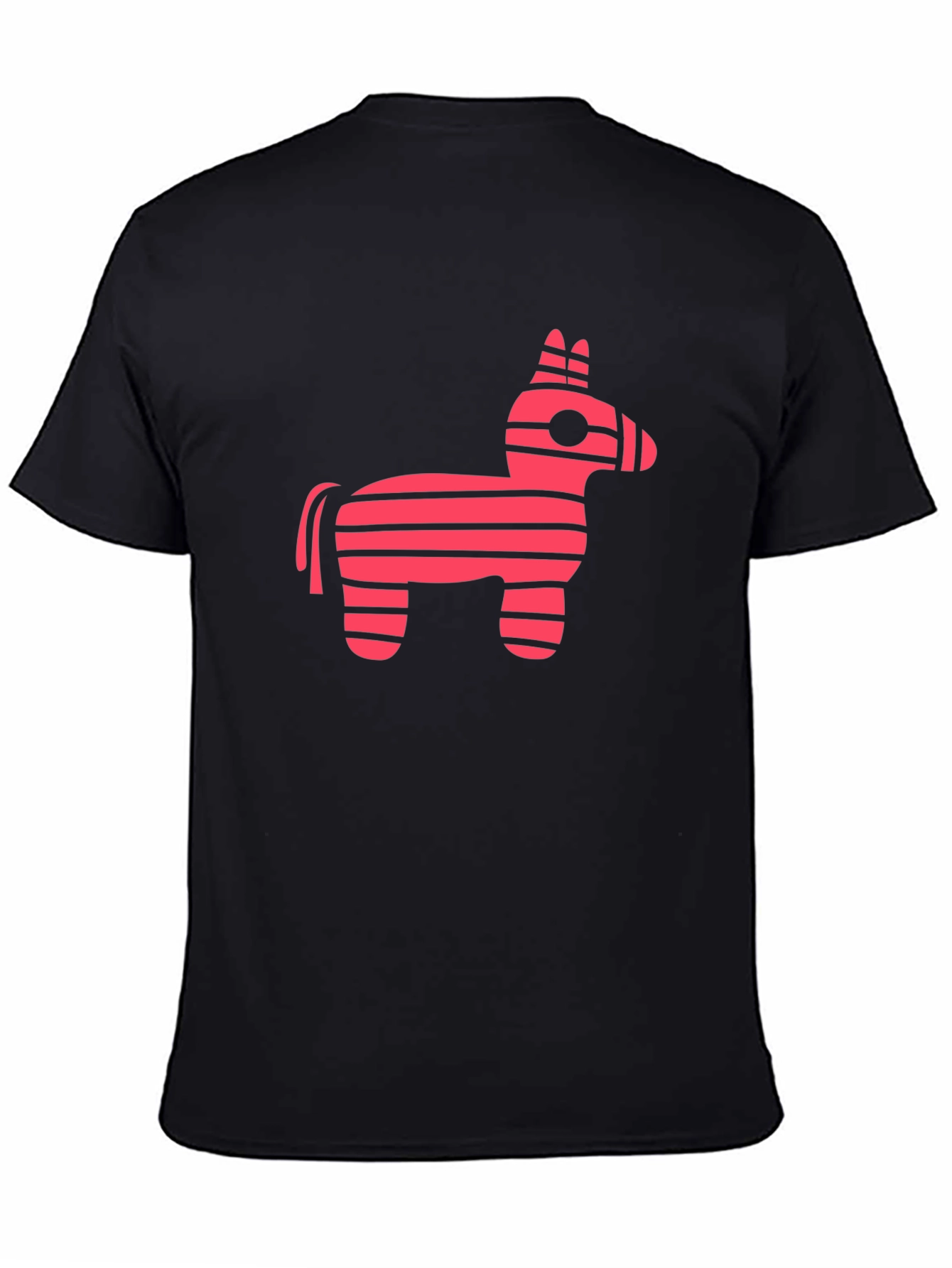 Pink Striped Donkey Piñata Graphic Tee - Black