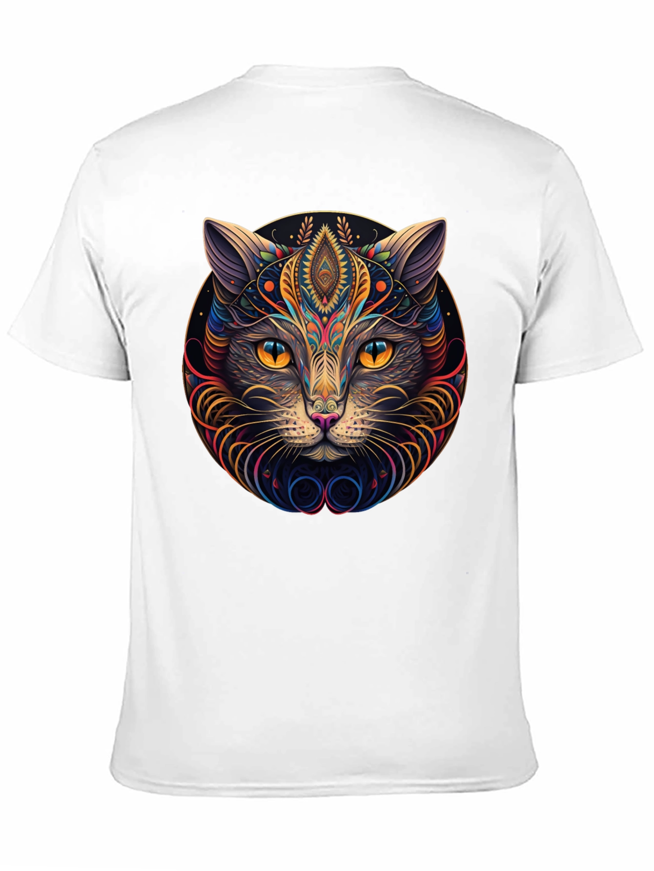 Psychedelic Cat Graphic Tee - Modern Style