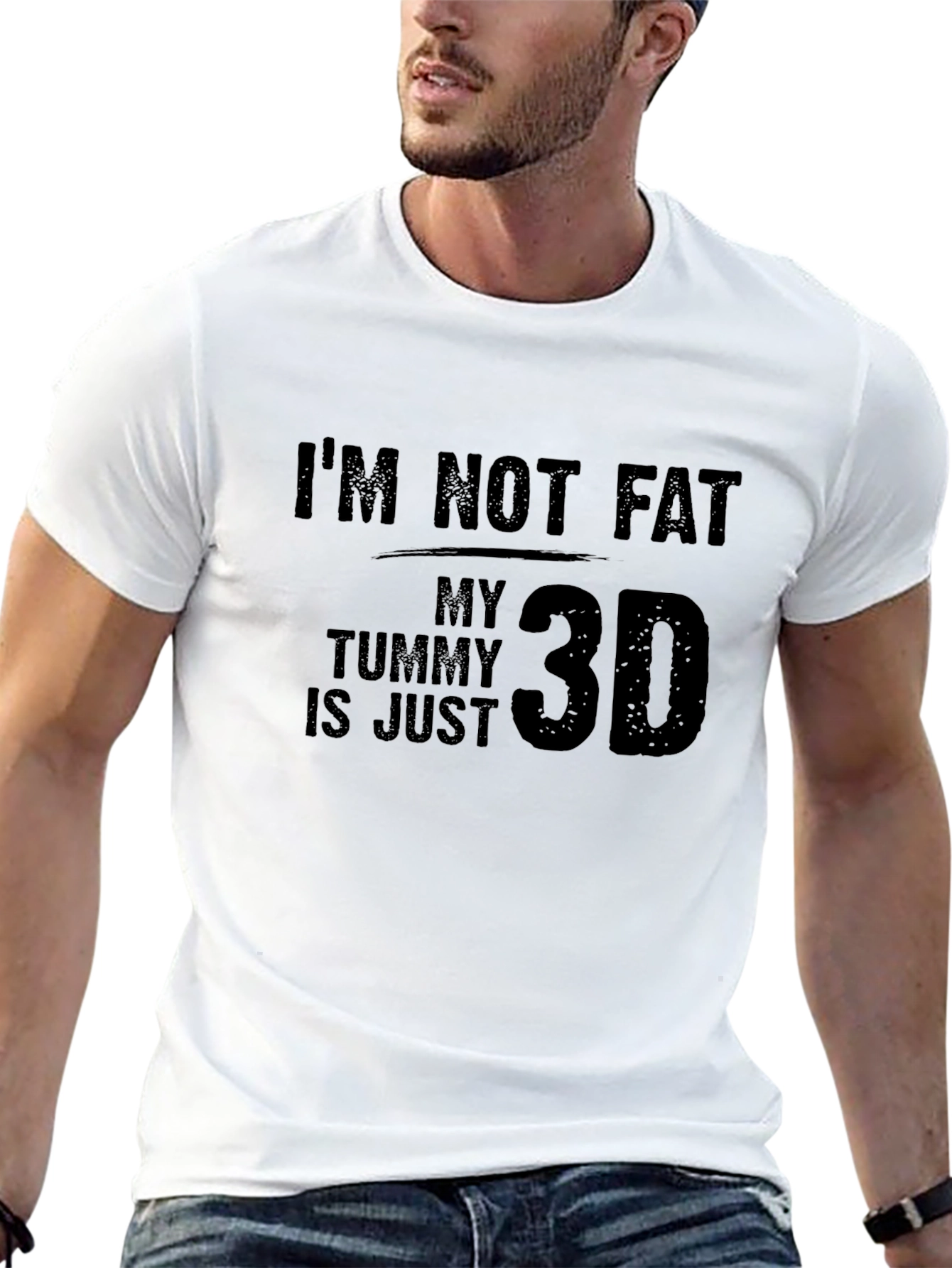 Funny Tummy 3D Mens T-Shirt
