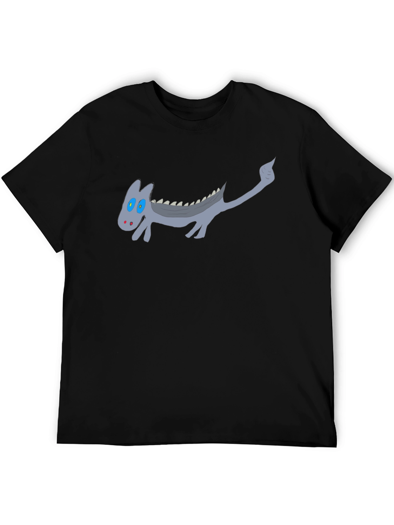 Cartoon Dragon Graphic Black T-Shirt