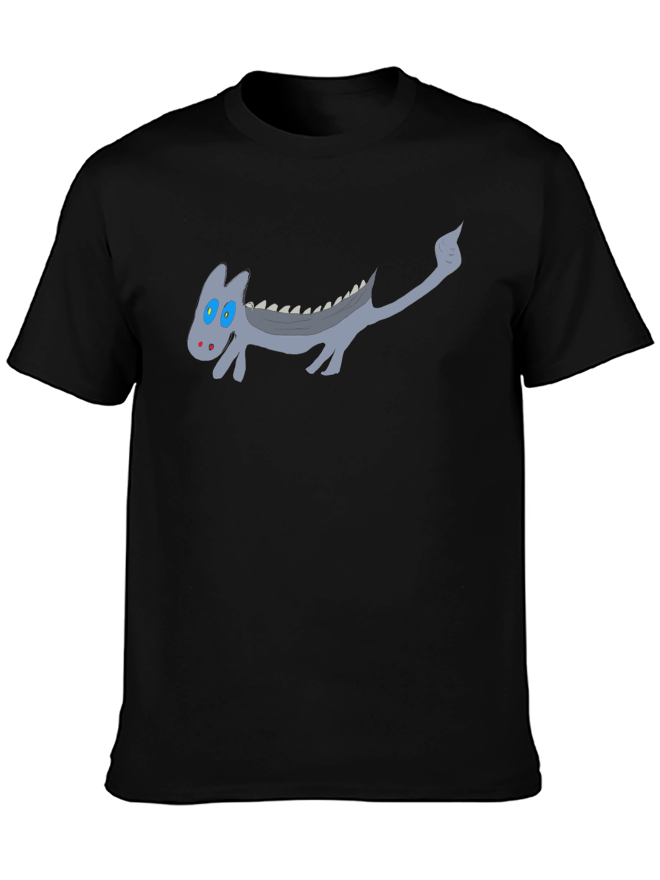 Cartoon Dragon Graphic Black T-Shirt
