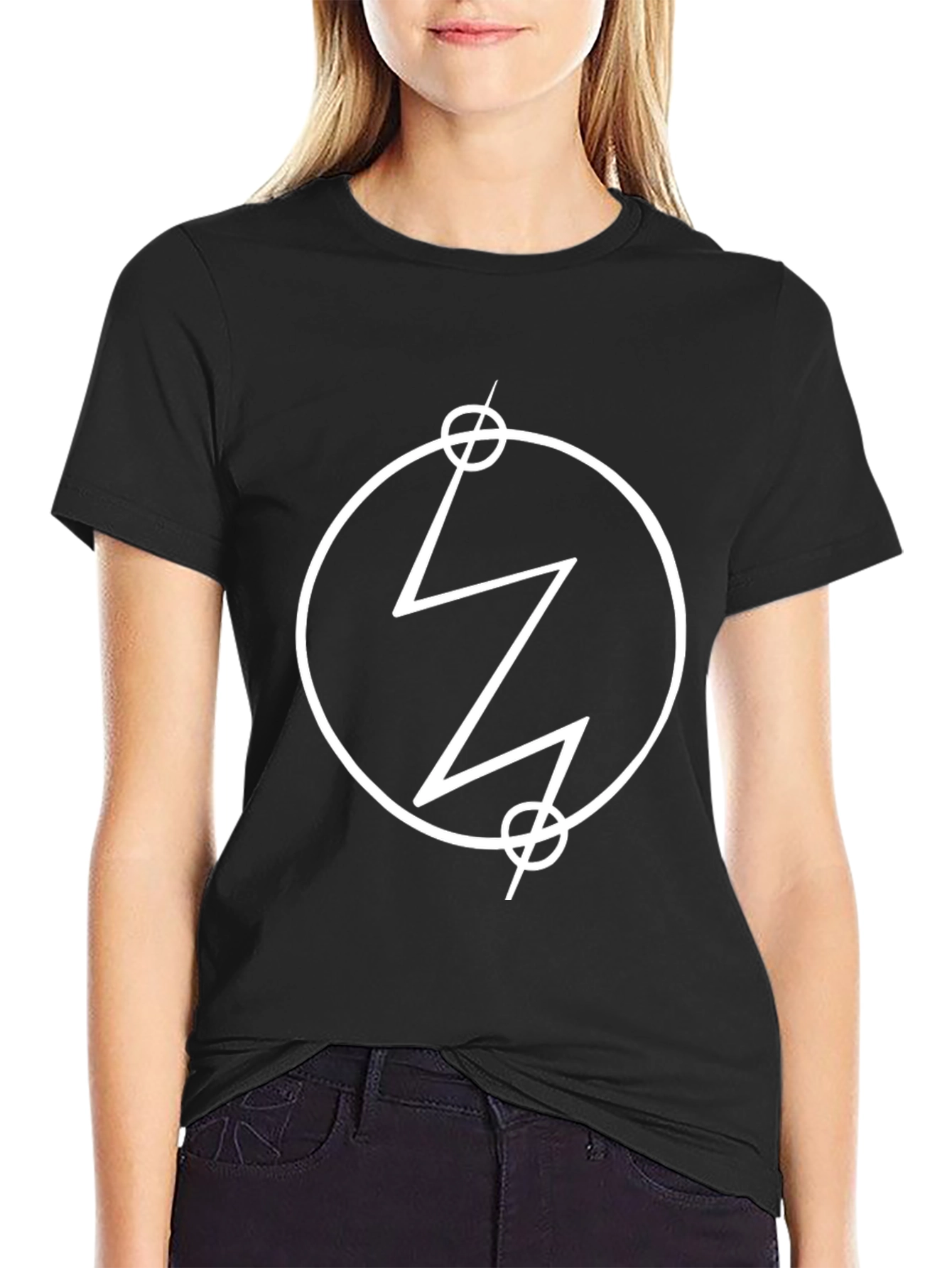 Lightning Bolt Graphic Tee - Casual Black T-Shirt