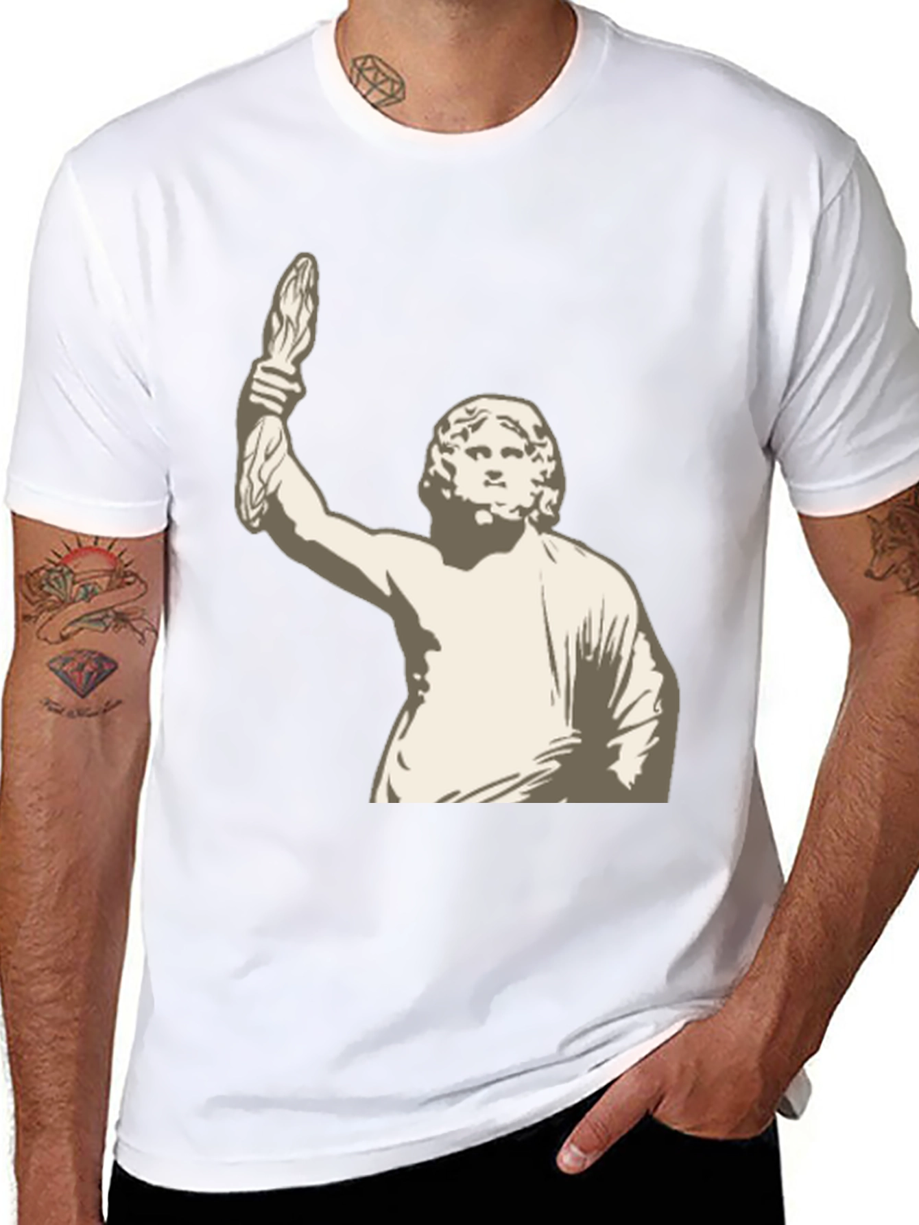 Statue Graphic Black T-Shirt