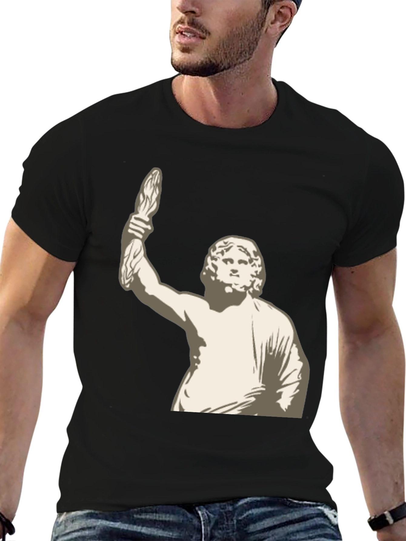 Statue Graphic Black T-Shirt