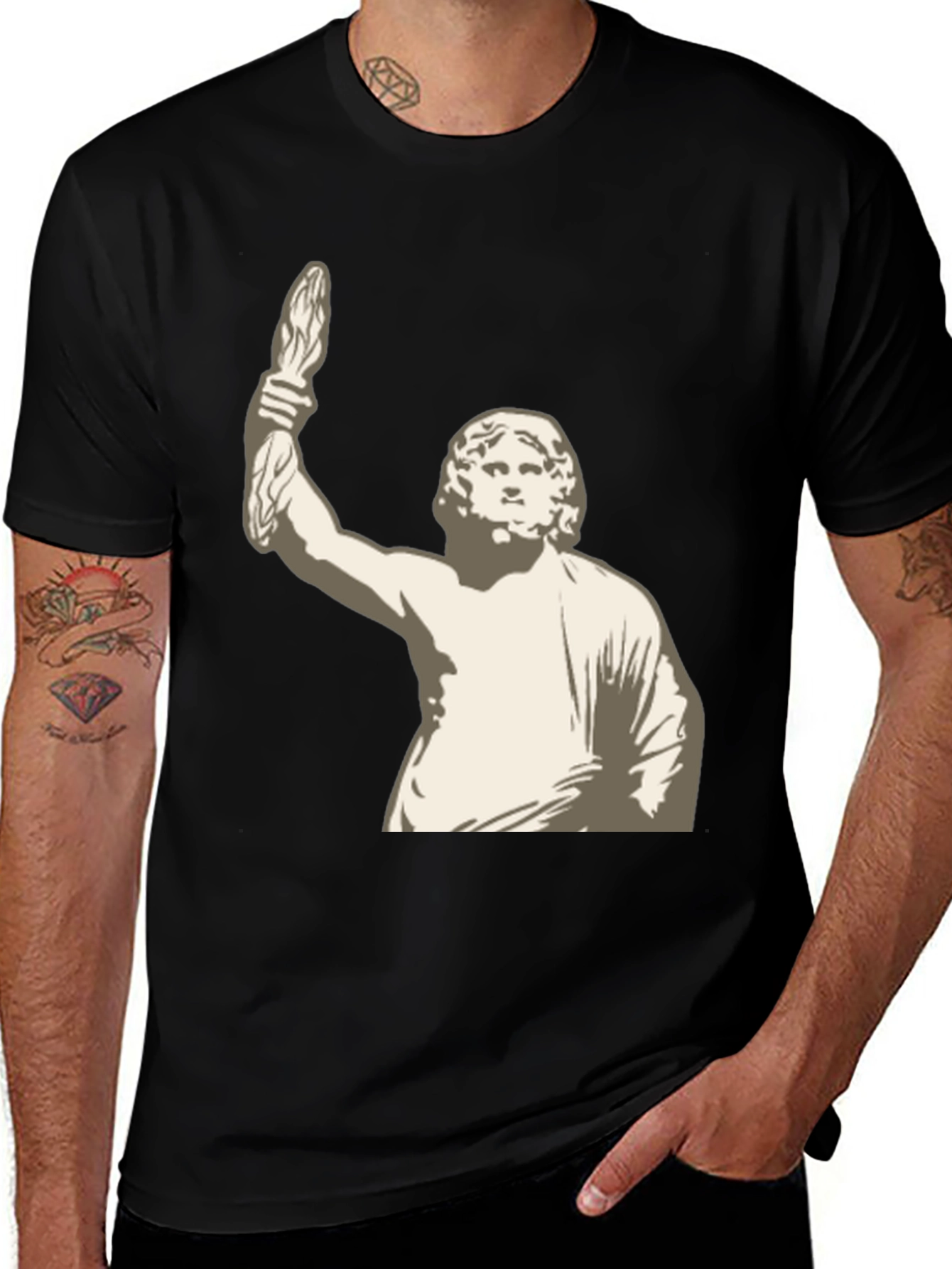 Statue Graphic Black T-Shirt